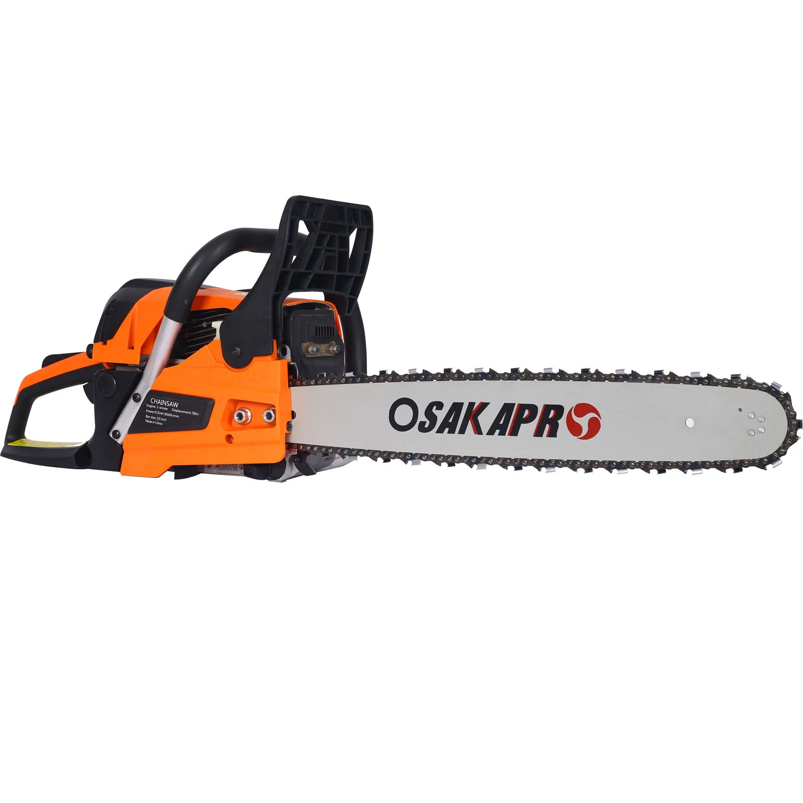 58Cc Gasoline Chainsaw 20" For Tree And Wood Cutting Epa Compliant - Orange - Image 3