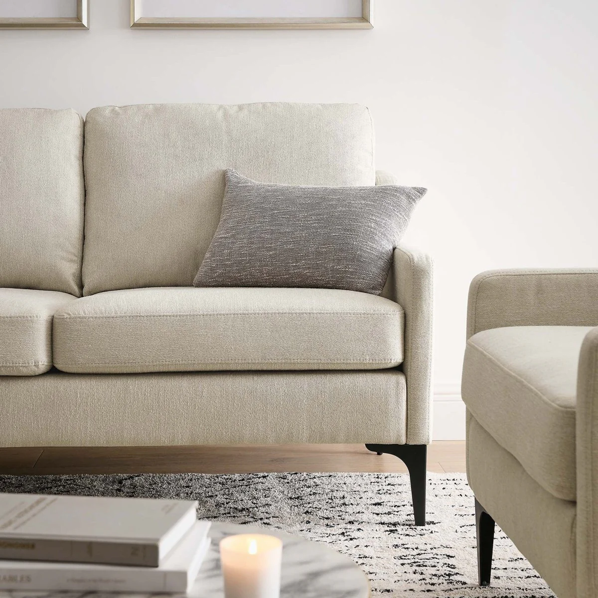 59-Inch Corland Upholstered Fabric Loveseat - Image 3
