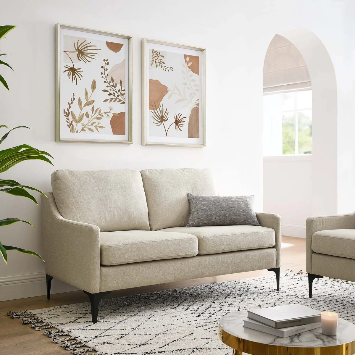 59-Inch Corland Upholstered Fabric Loveseat - Image 7