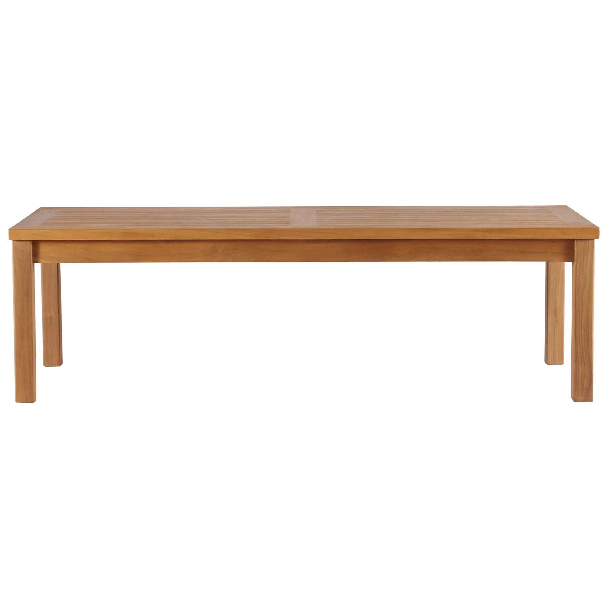 59" Natural Teak Wood Outdoor Patio Coffee Table - Image 4