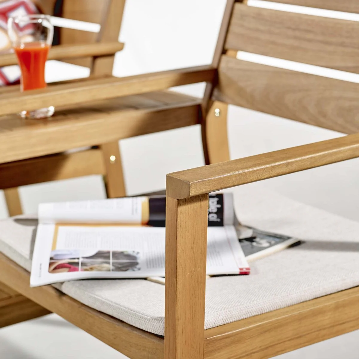 59" Outdoor Ash Wood Jack and Jill Patio Chair Set - Image 4