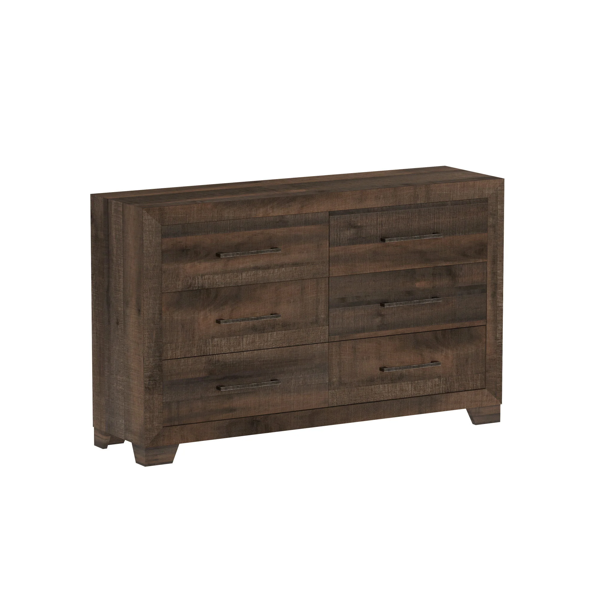 6 Drawer Wooden Dresser - Brown - Image 8
