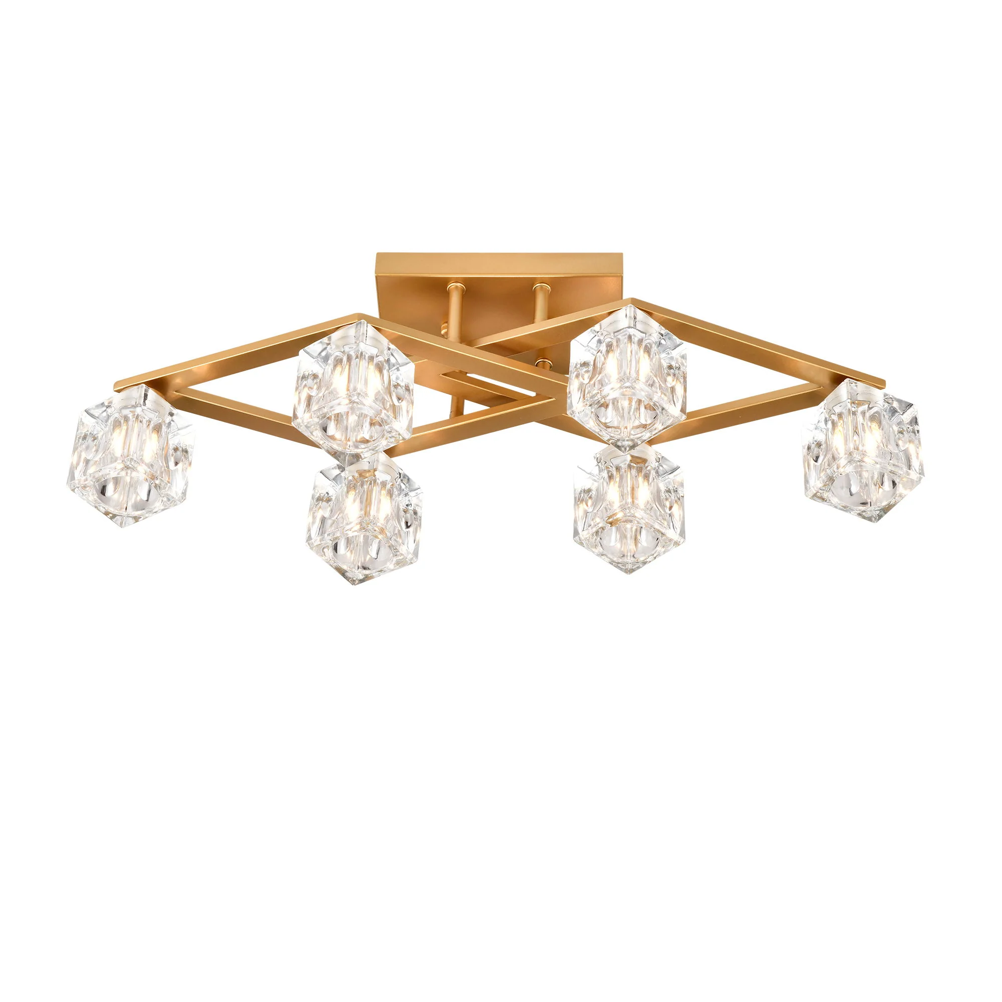 6 Light Crystal Ceiling Light For Dining Room, Modern Ceiling Lamp With Light Fixture For Entryway, Lobby, Kitchen, Bedroom, Living Room, Conference Room, (6*G9 Bulbs Included) - Image 2