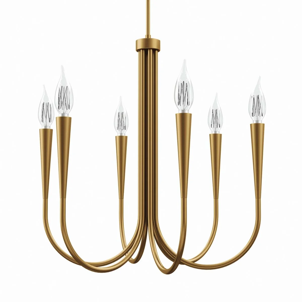 6-Light Modern Metal Chandelier – Contemporary Minimalist Ceiling Light Fixture - Image 8