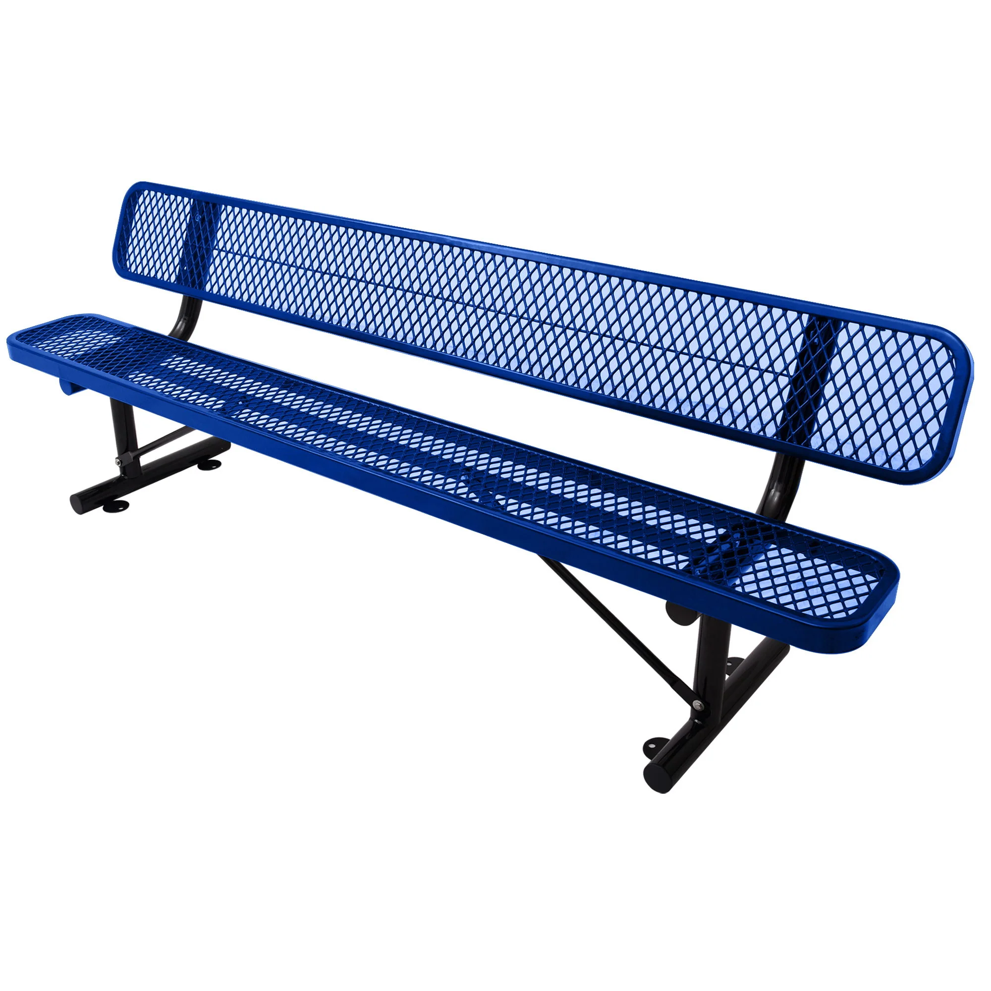 6' Outdoor Steel Bench With Backrest - Image 29