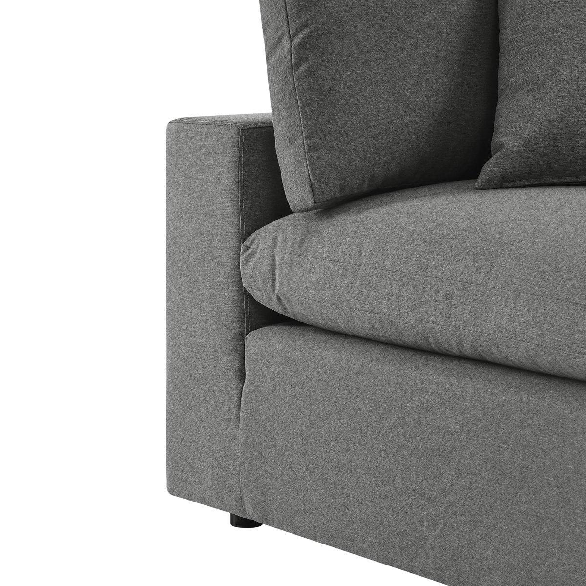 37" 6-Piece Charcoal Aluminum Outdoor Sectional Sofa with Weather-Resistant Cushions - Image 11