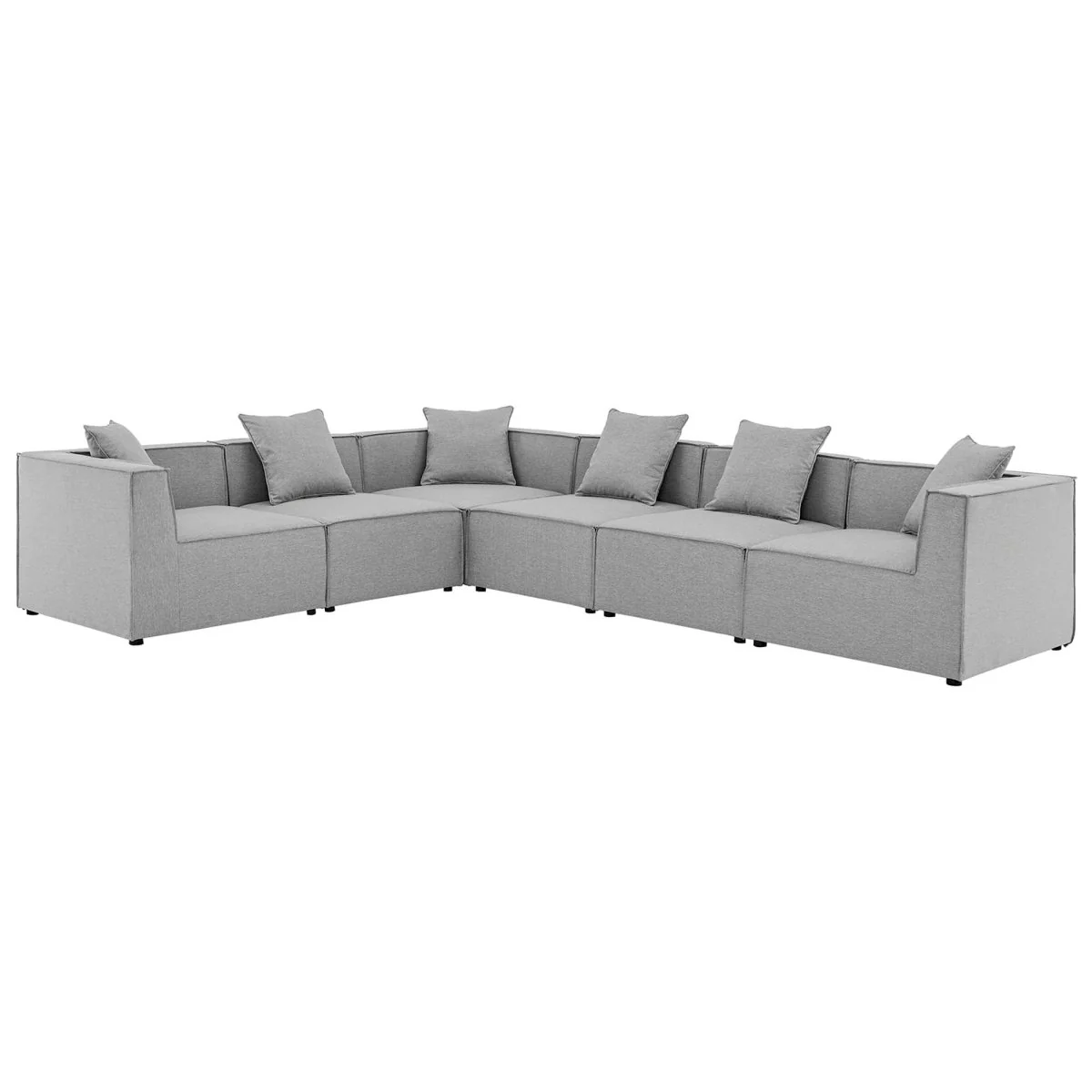 6-Piece Modern Upholstered Outdoor Sectional Sofa for Patio, Backyard and Terrace Seating - Image 23