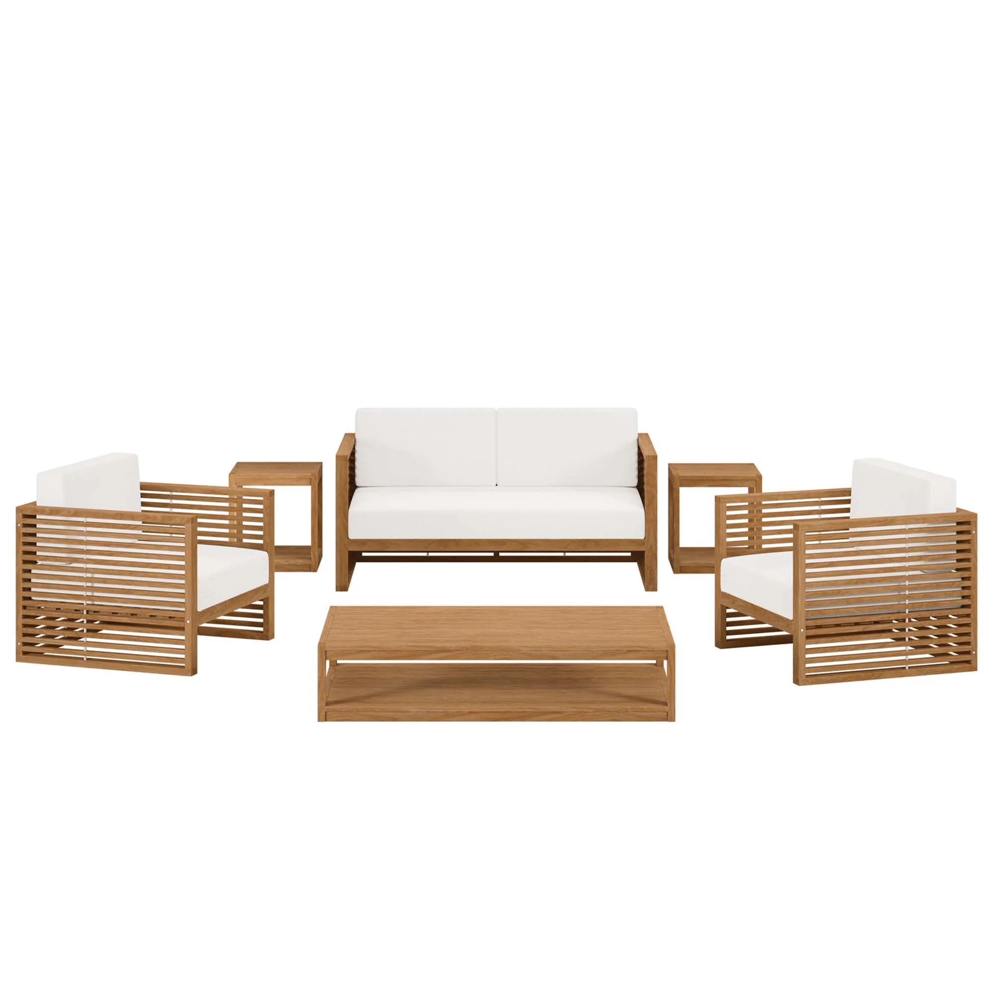 6-Piece Natural Teak Wood Outdoor Patio Furniture Set for Garden and Deck - Image 35