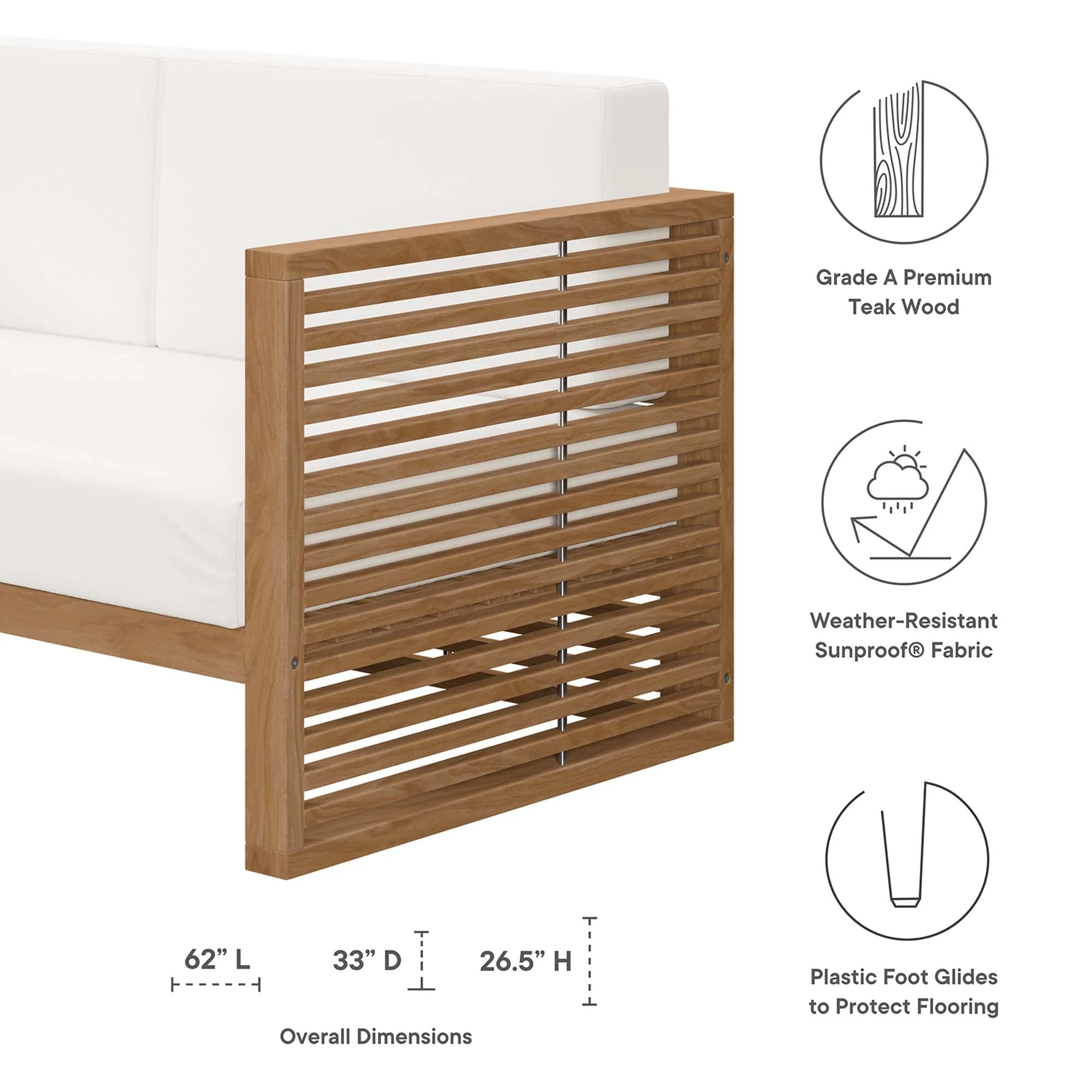 6-Piece Natural Teak Wood Outdoor Patio Furniture Set for Garden and Deck - Image 37