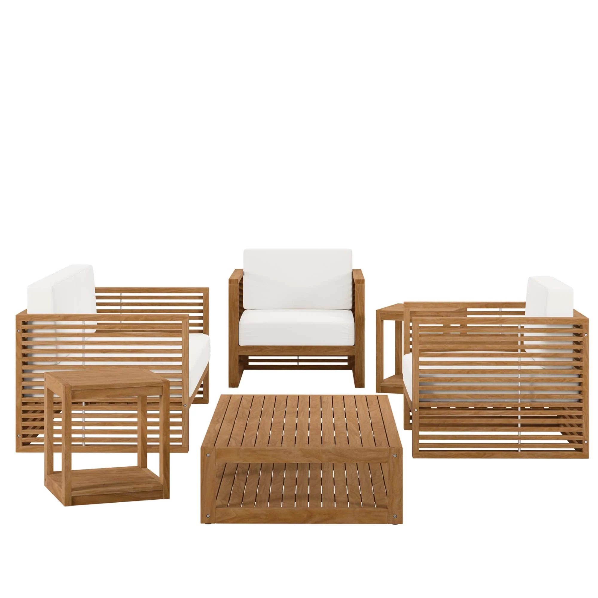 6-Piece Natural Teak Wood Outdoor Patio Furniture Set for Garden and Deck - Image 40