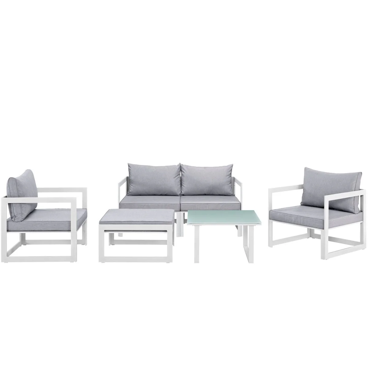 6-Piece Outdoor Aluminum Patio Sectional Set - Image 2