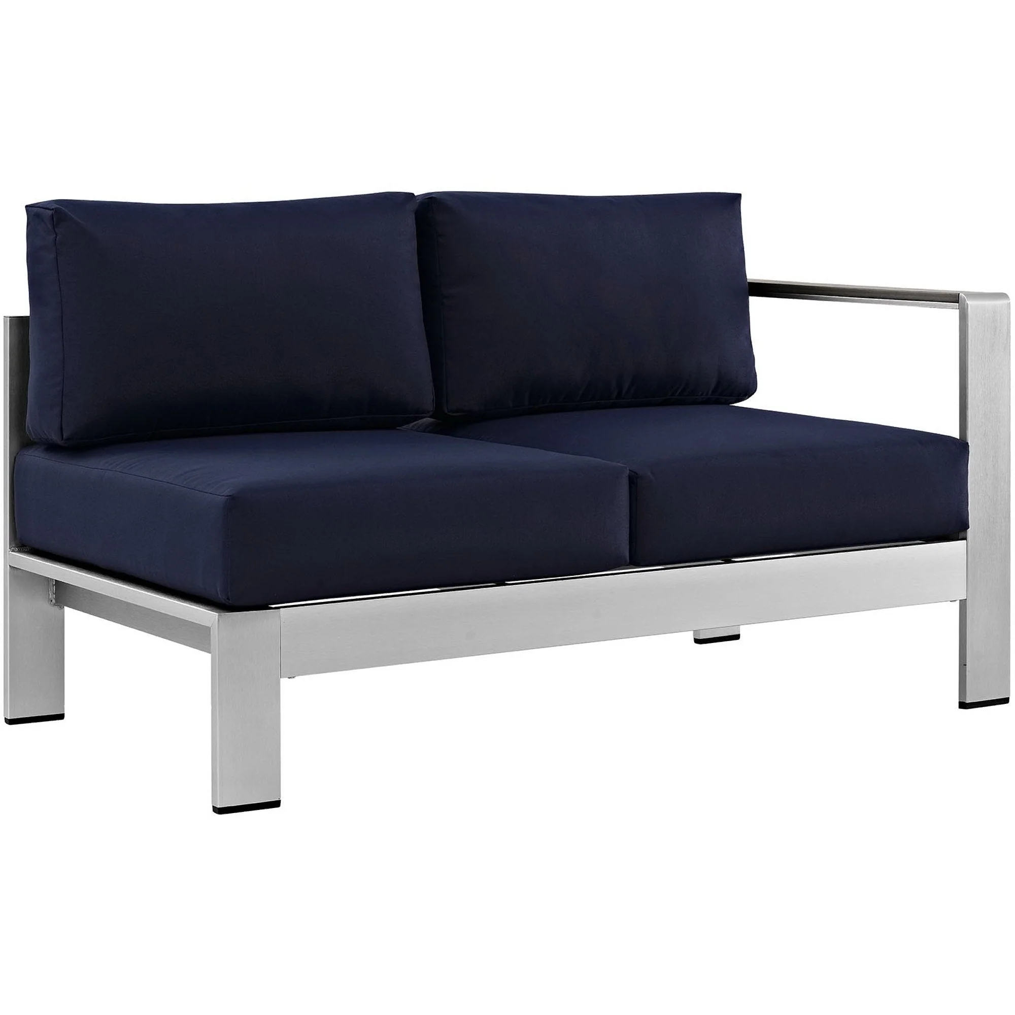6-Piece Silver Navy Aluminum Outdoor Patio Sectional Sofa Set - Image 3