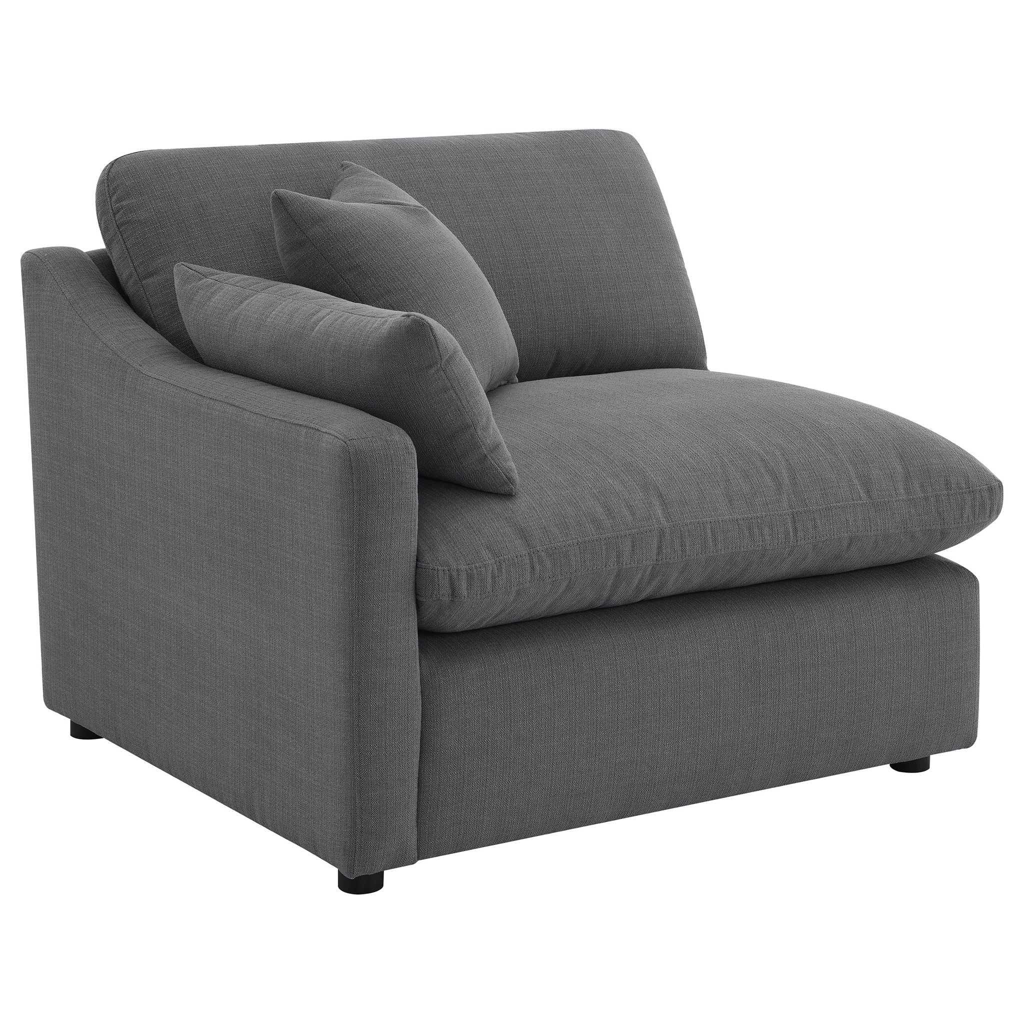 6 Piece Upholstered Modular Sectional Sofa With Reversible Cushions And Ottoman - Charcoal - Image 6