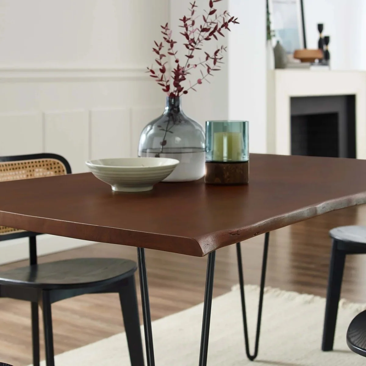 60 Inch Live Edge Solid Acacia Wood Dining Table - Image 8