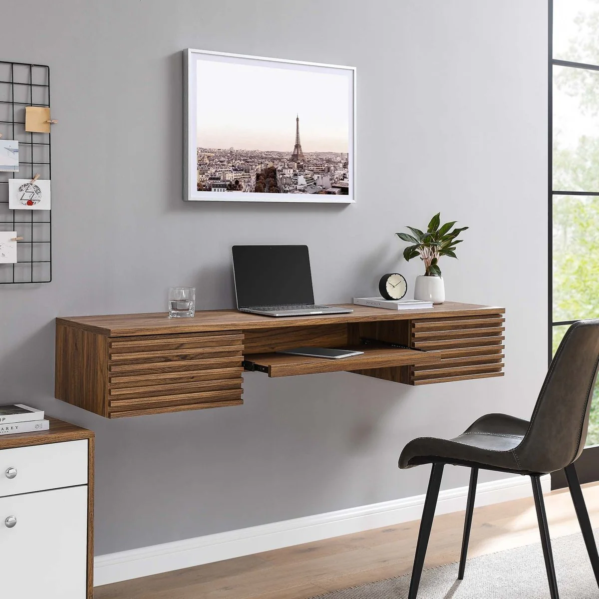 60" Wall Mount Wood Office Desk Floating Wall-Mounted Workspace for Home Office - Image 13