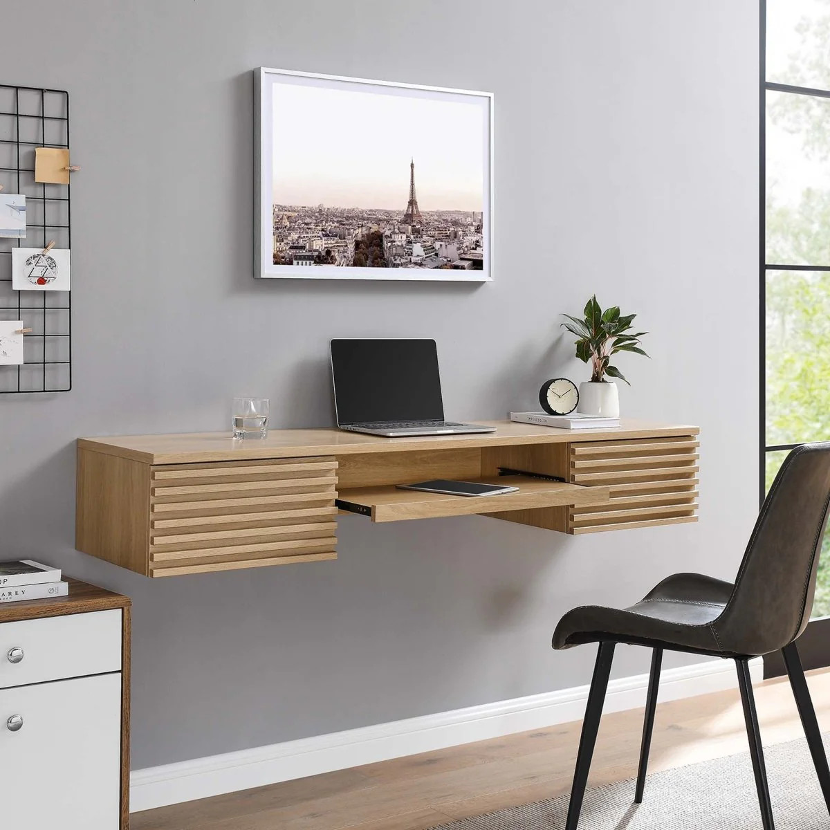 60" Wall Mount Wood Office Desk Floating Wall-Mounted Workspace for Home Office - Image 29