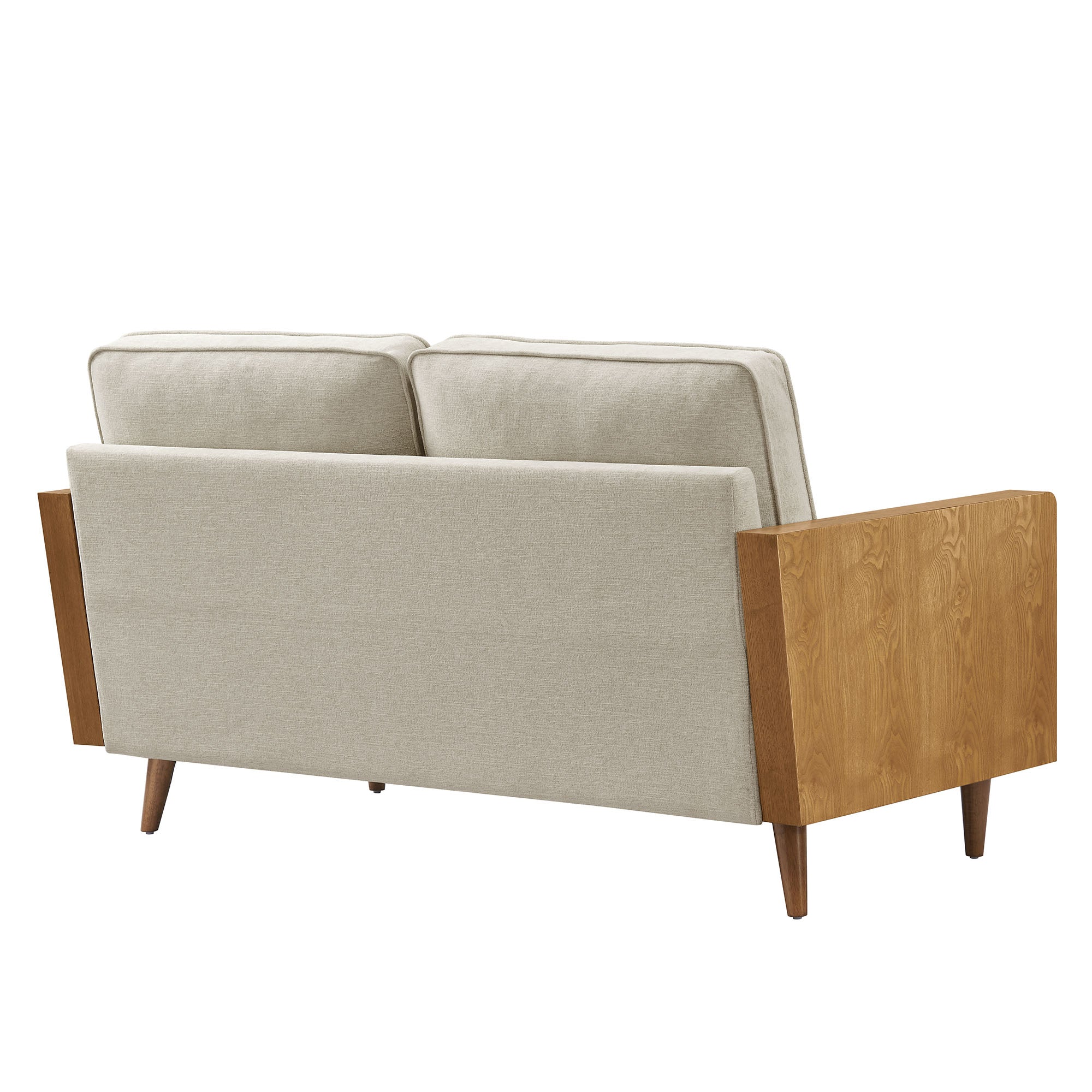 61 Inch Mid-Century Modern Heathered Weave Fabric Loveseat - Image 12