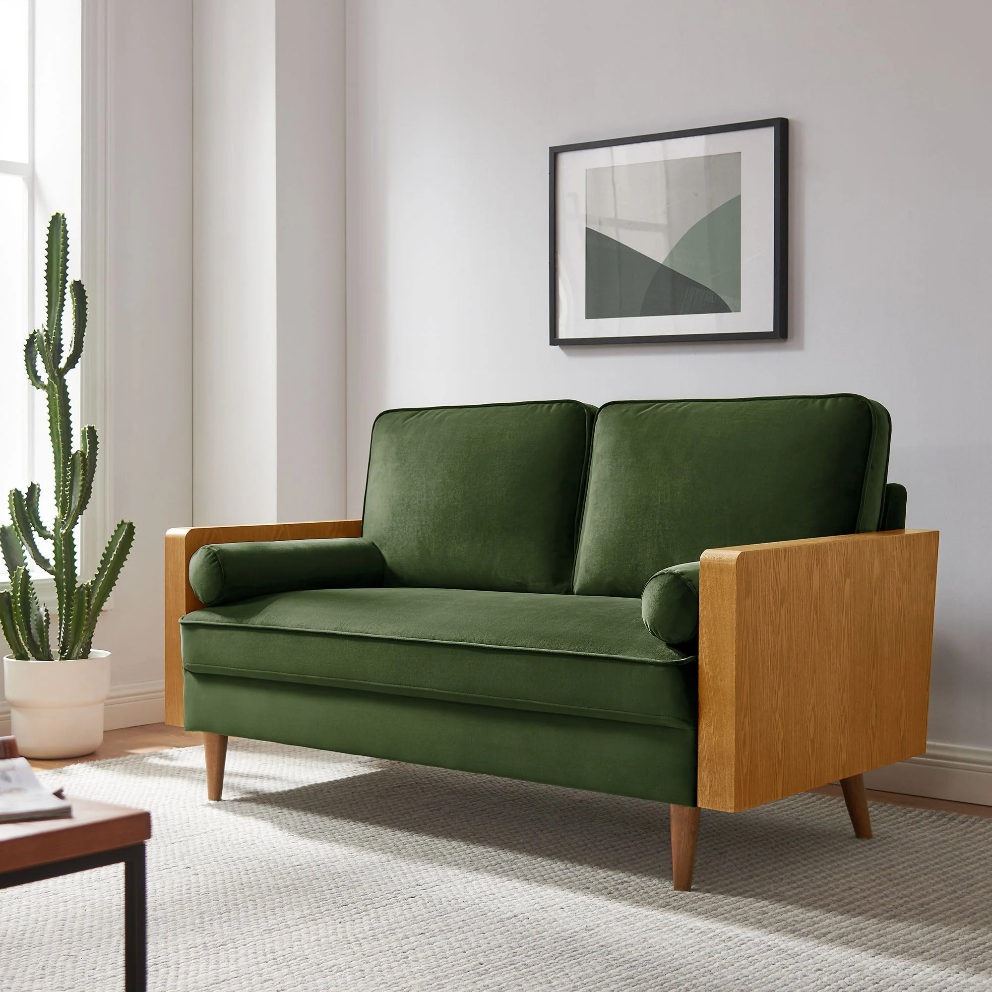 61 Inch Mid-Century Modern Performance Velvet Loveseat - Image 21