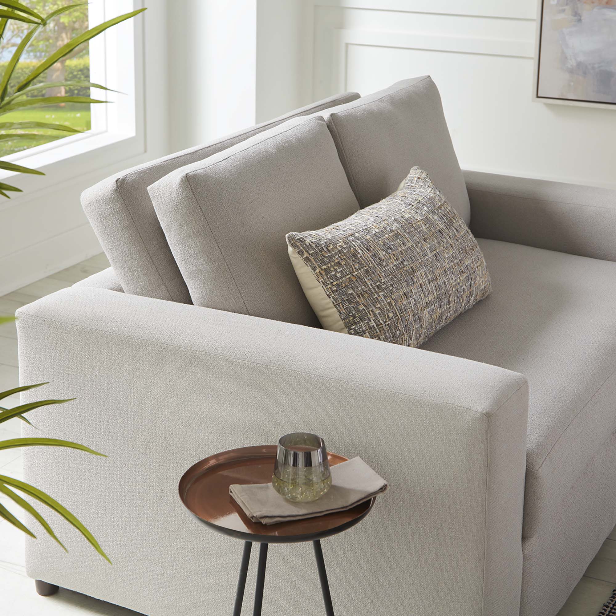 61 Inch Upscale Modern Linen Blend Loveseat - Image 3