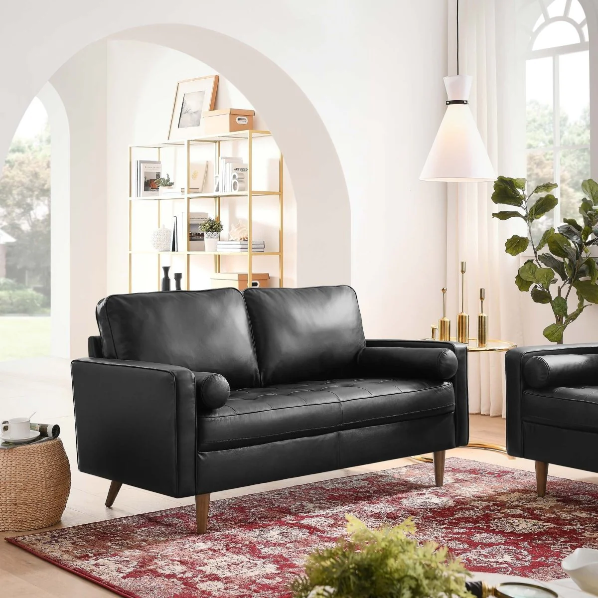 62-Inch Valour Top-Grain Leather Loveseat - Image 6