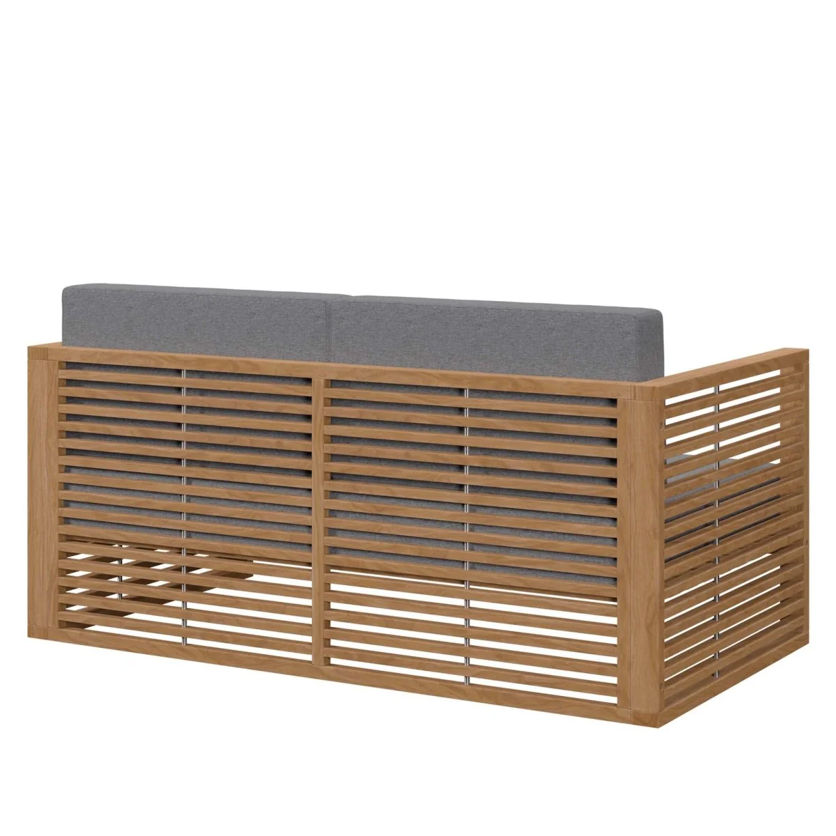 62" Modern Teak Wood Outdoor Loveseat – Contemporary Teak Wood Seating for Patio - Image 21