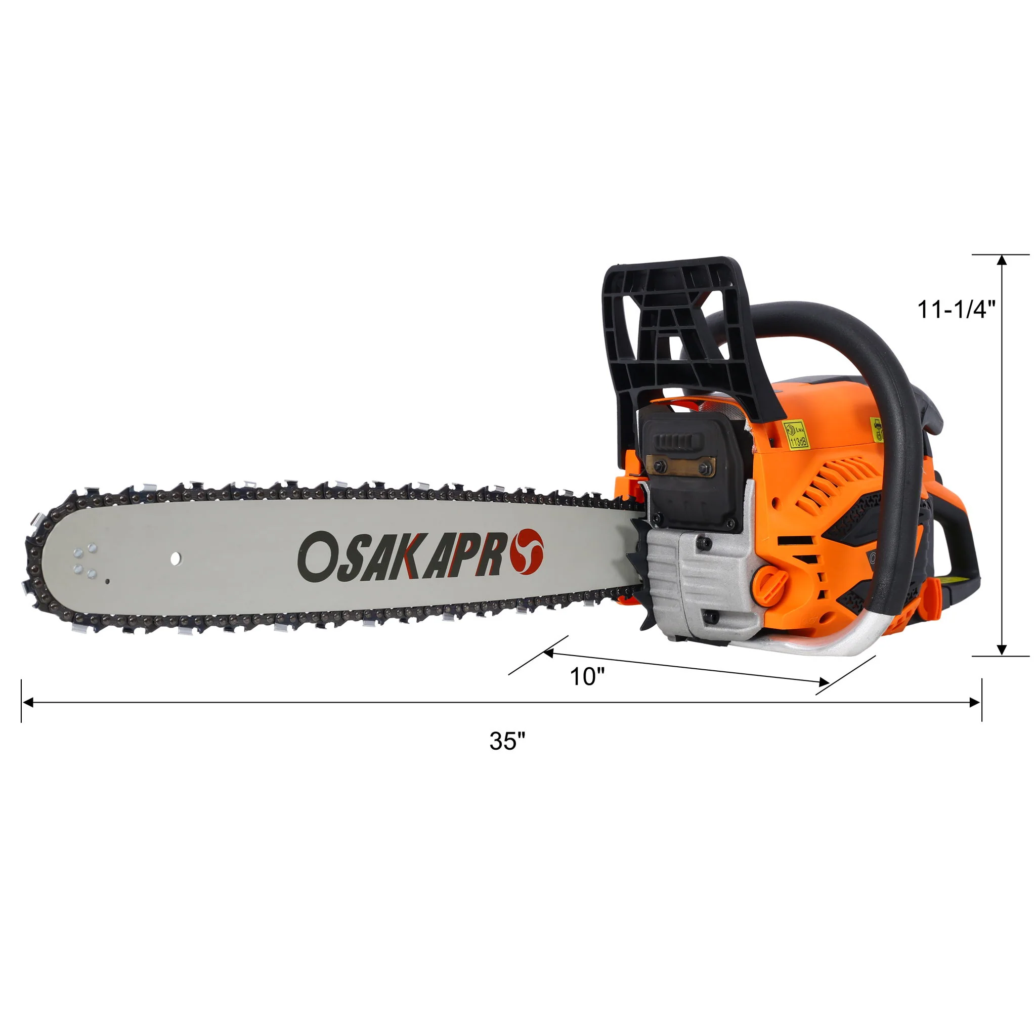62Cc Gas Powered Chainsaw 20" 2 Cycle Petrol Handheld Chain Saw Epa Compliant Aluminium - Orange - Image 7