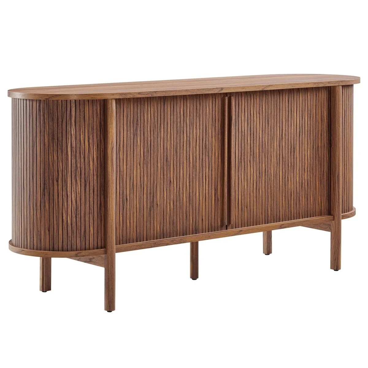 63 Inch Walnut Curved Fluted Sideboard – 63 Inch - Image 14