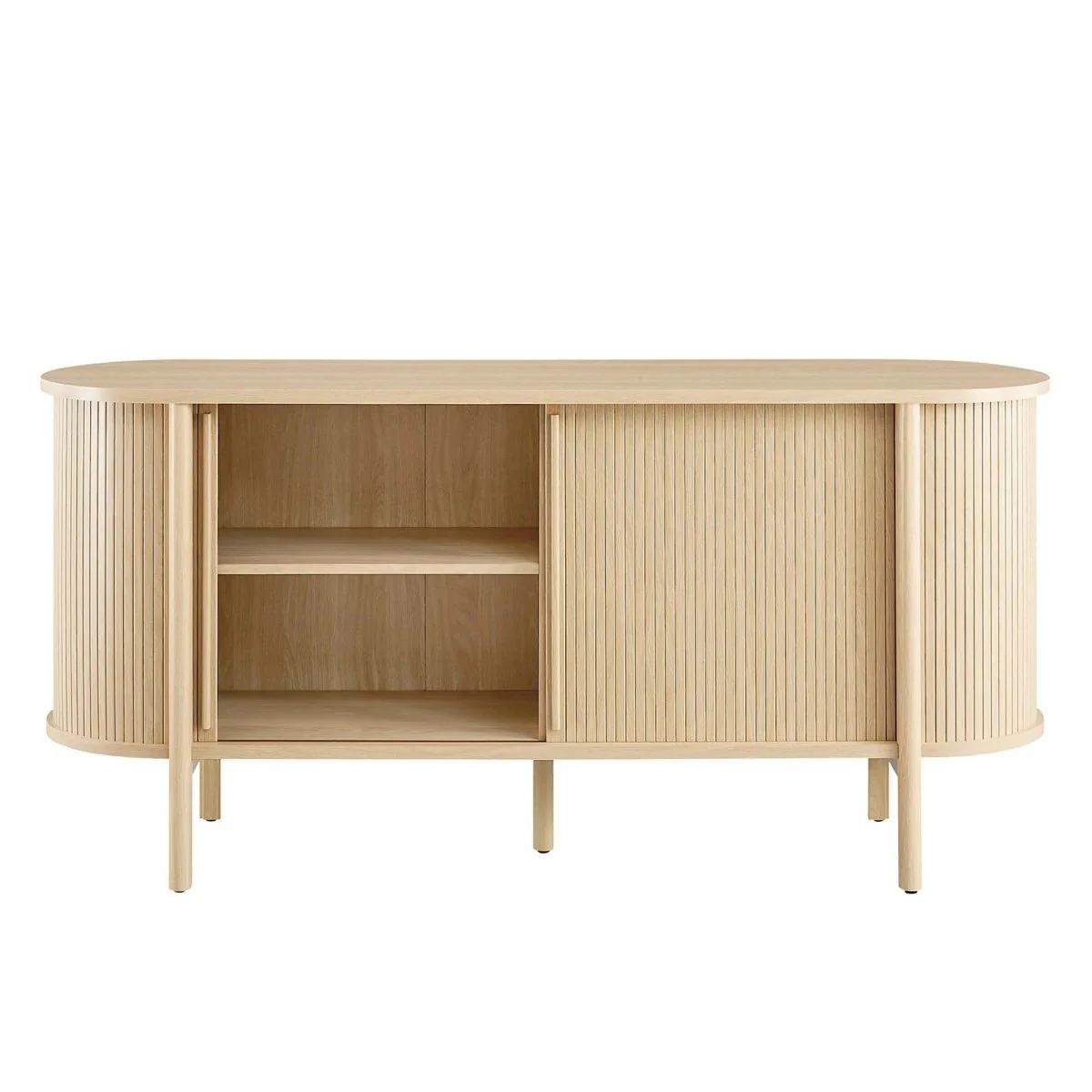 63 Inch Walnut Curved Fluted Sideboard – 63 Inch - Image 8