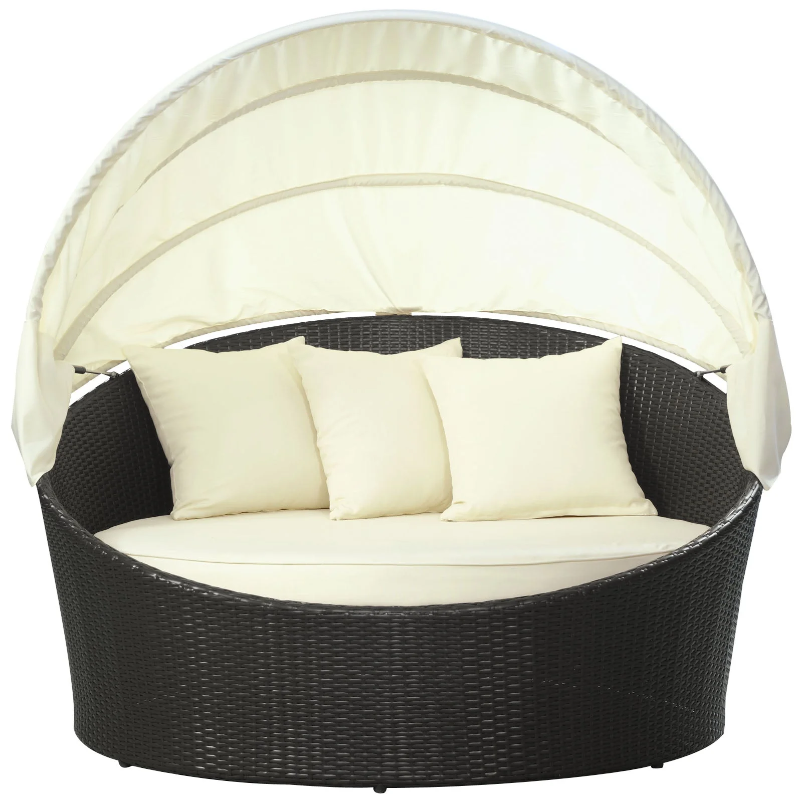 63" Outdoor Rattan Canopy Daybed for Patio and Garden Seating, Adjustable Canopy - Image 13