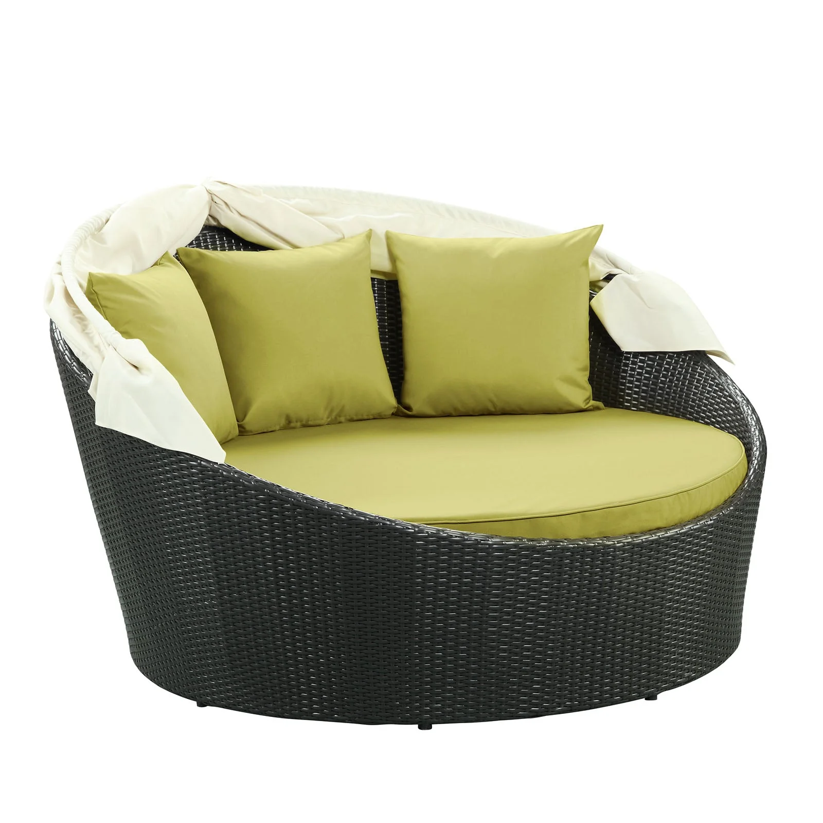 63" Outdoor Rattan Canopy Daybed for Patio and Garden Seating, Adjustable Canopy - Image 22