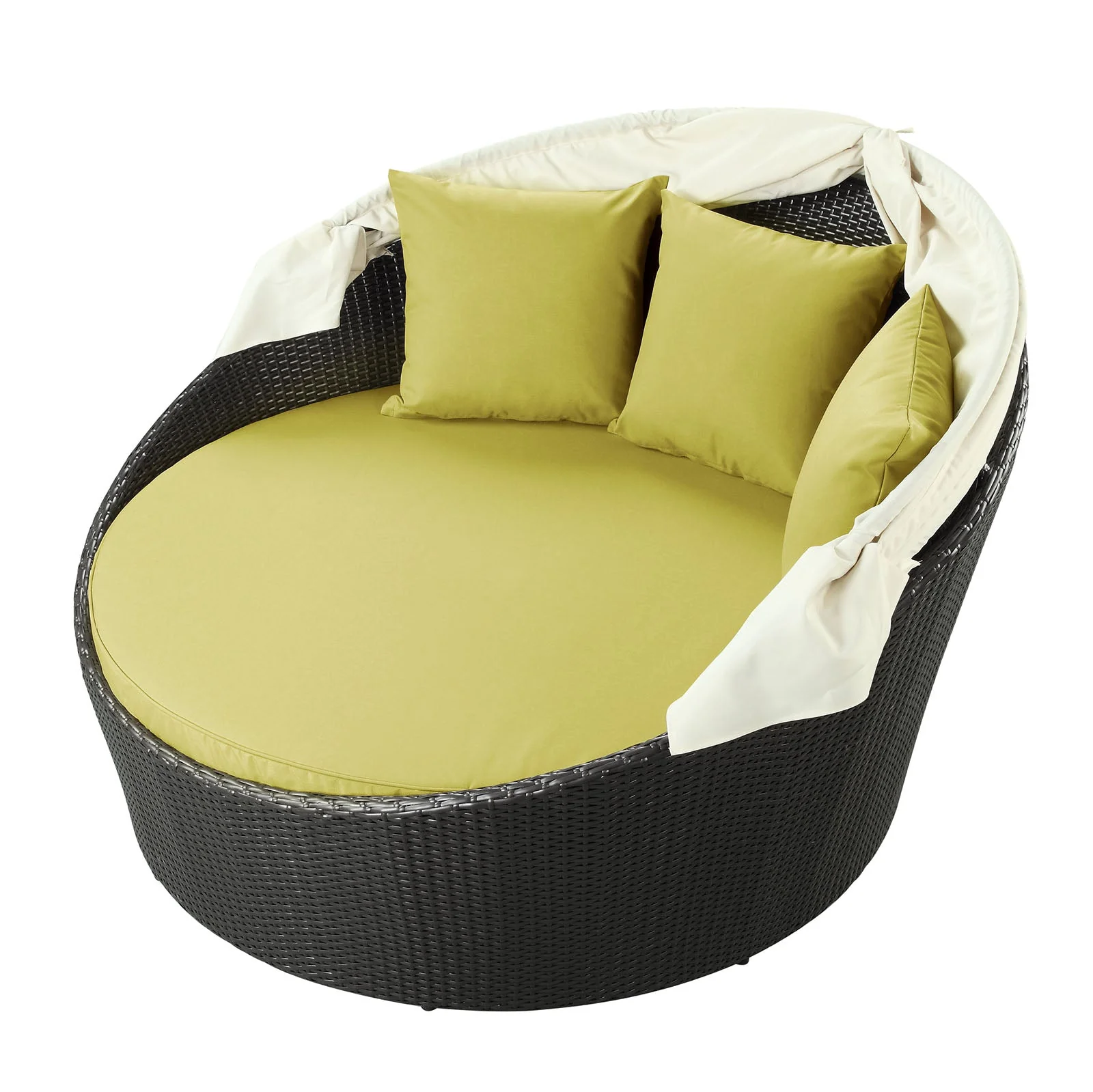 63" Outdoor Rattan Canopy Daybed for Patio and Garden Seating, Adjustable Canopy - Image 23