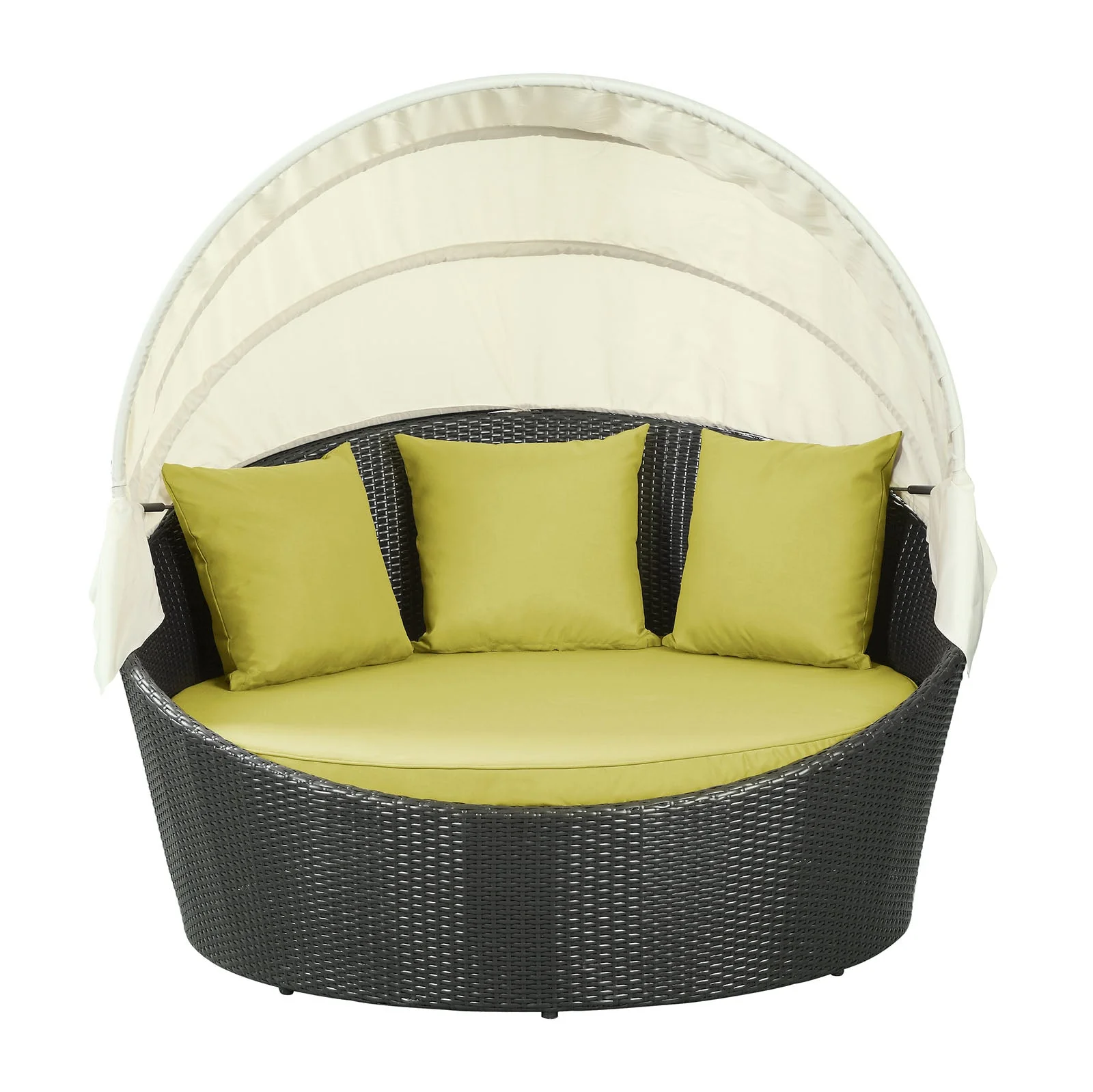 63" Outdoor Rattan Canopy Daybed for Patio and Garden Seating, Adjustable Canopy - Image 25