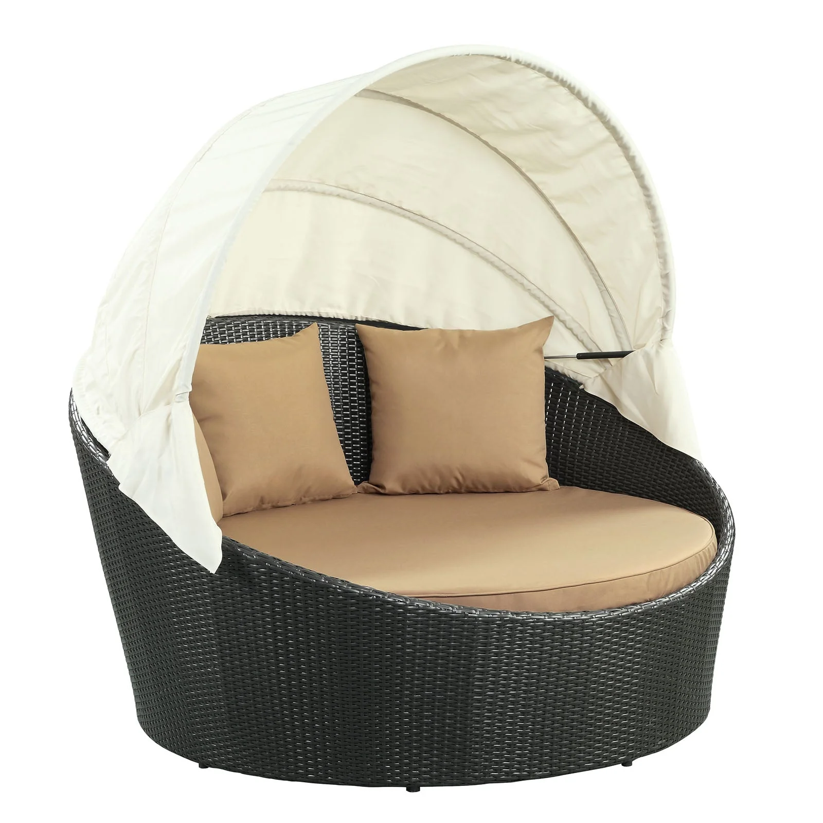 63" Outdoor Rattan Canopy Daybed for Patio and Garden Seating, Adjustable Canopy - Image 7