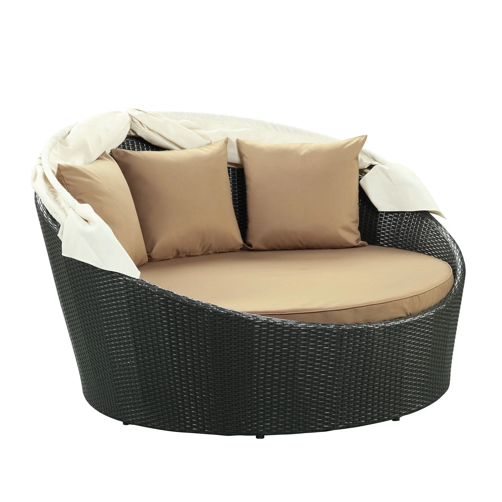 63" Outdoor Rattan Canopy Daybed for Patio and Garden Seating, Adjustable Canopy - Image 8