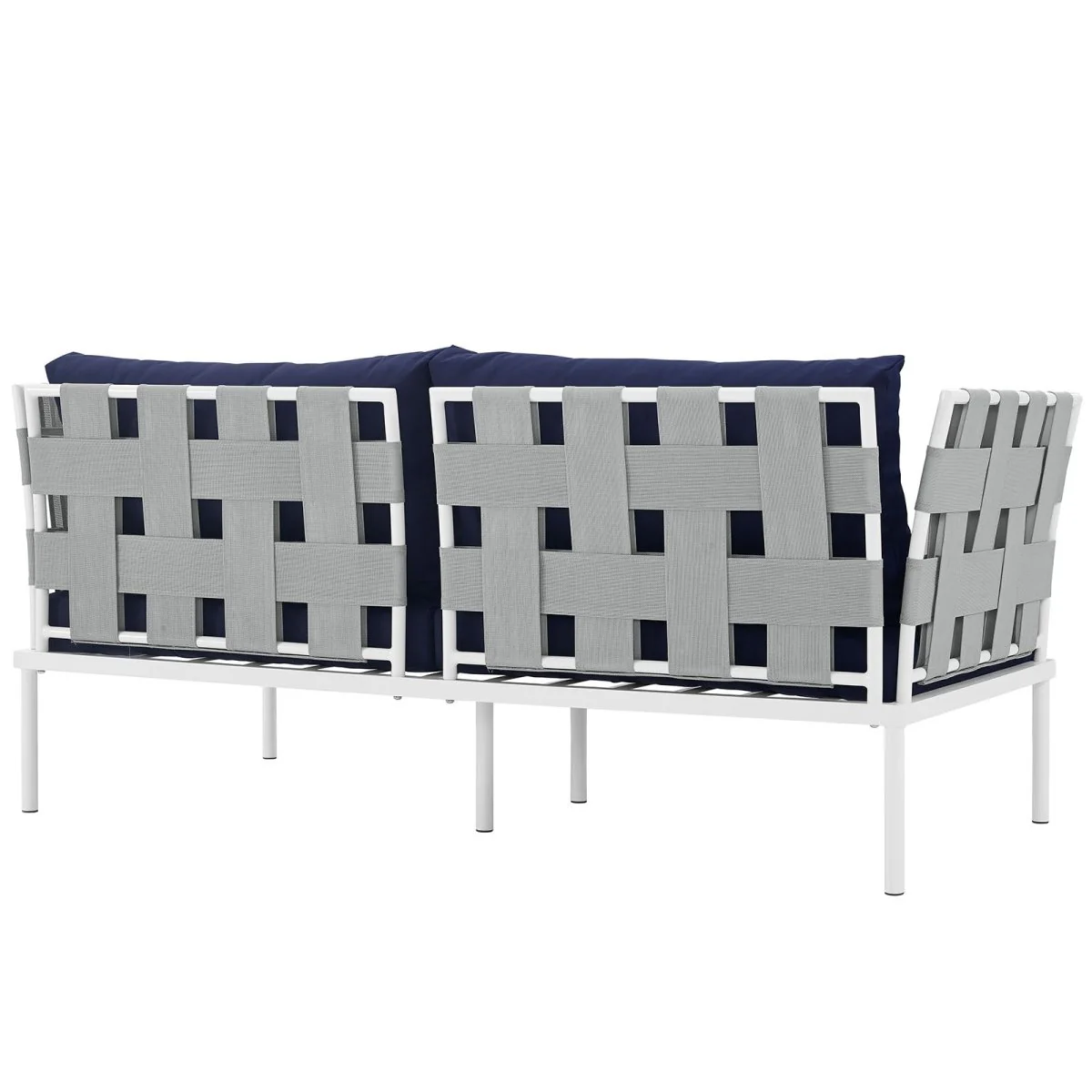 64" Aluminum Outdoor Loveseat with Cushions — Weather-Resistant Aluminum Frame - Image 8