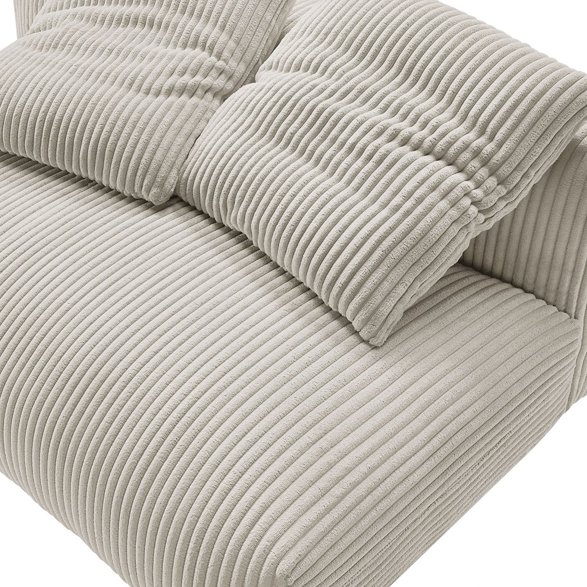 66 Inch Modular Corduroy Upholstered Armless Loveseat - Image 6
