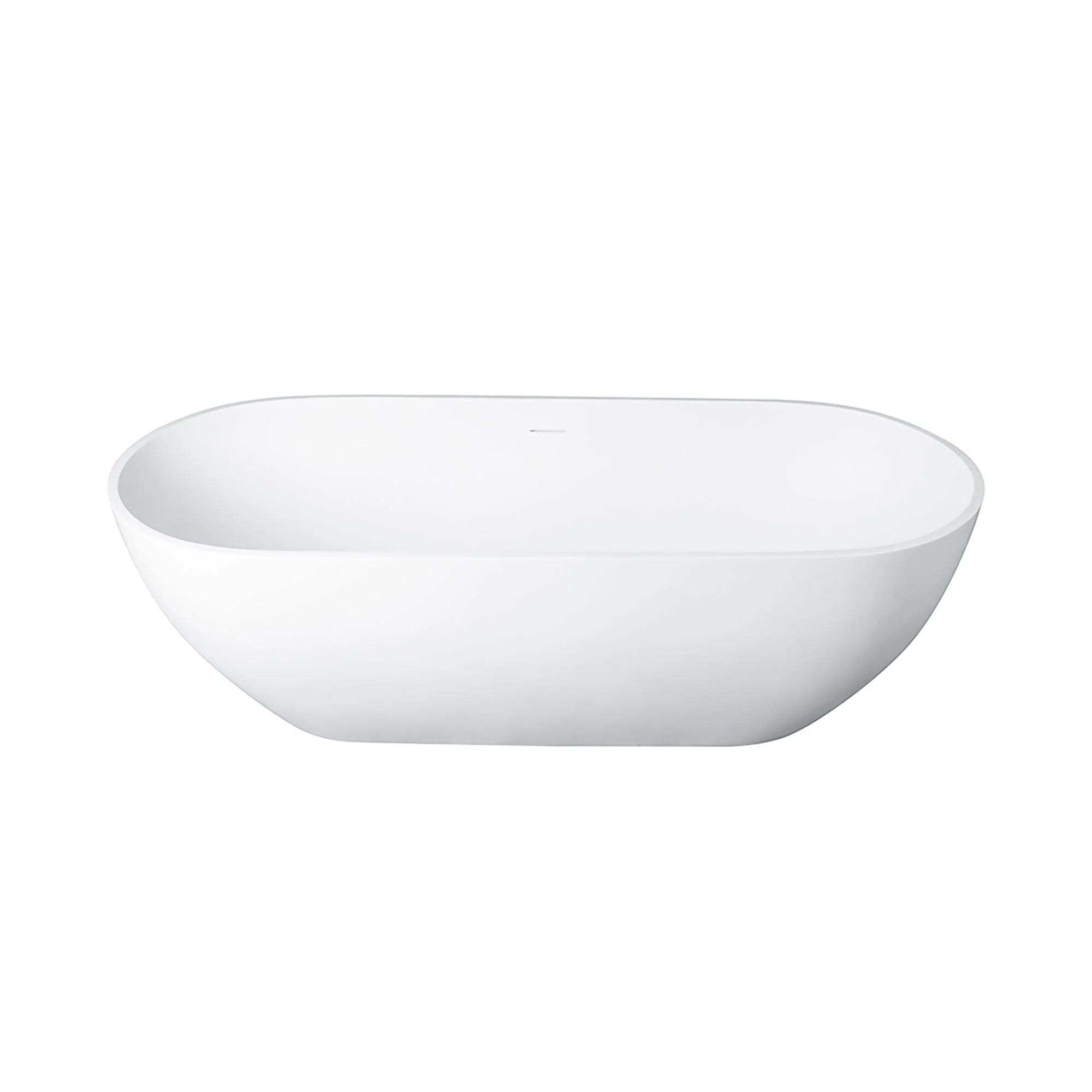 68.9" Freestanding Solid Surface Soaking Bathtub For Bathroom - Matte White - Image 2