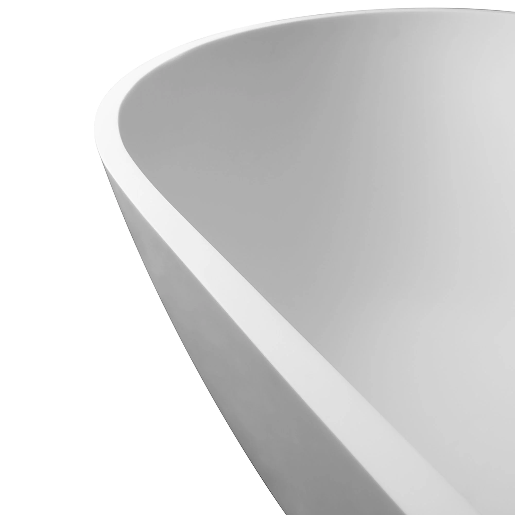 68.9" Freestanding Solid Surface Soaking Bathtub For Bathroom - Matte White - Image 8