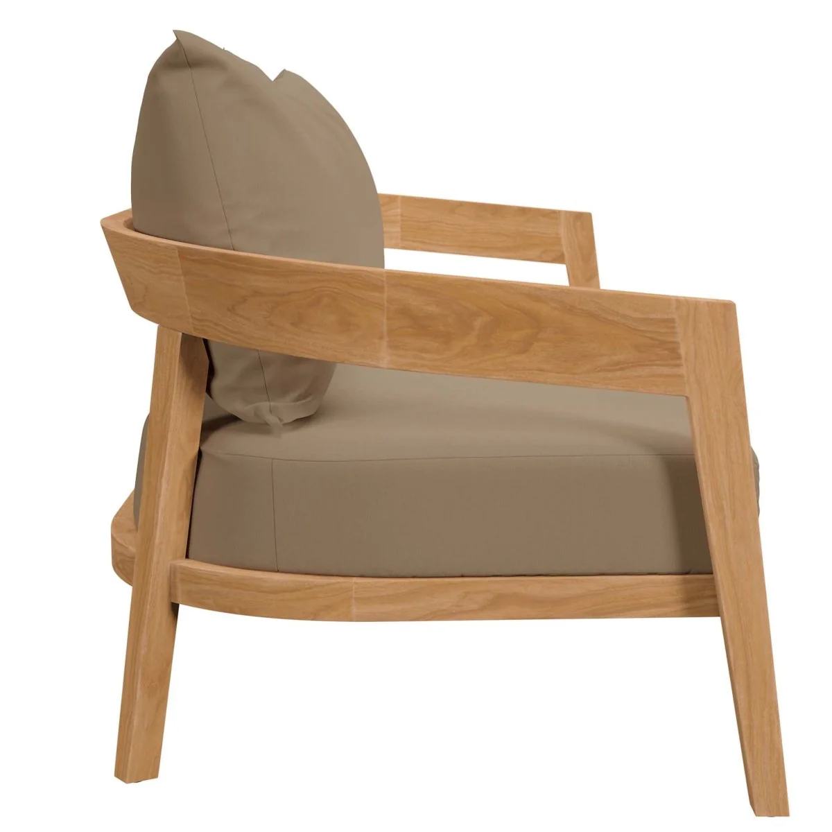69" Natural Teak Wood Outdoor Patio Loveseat with Weather-Resistant Seat Cushions - Image 12