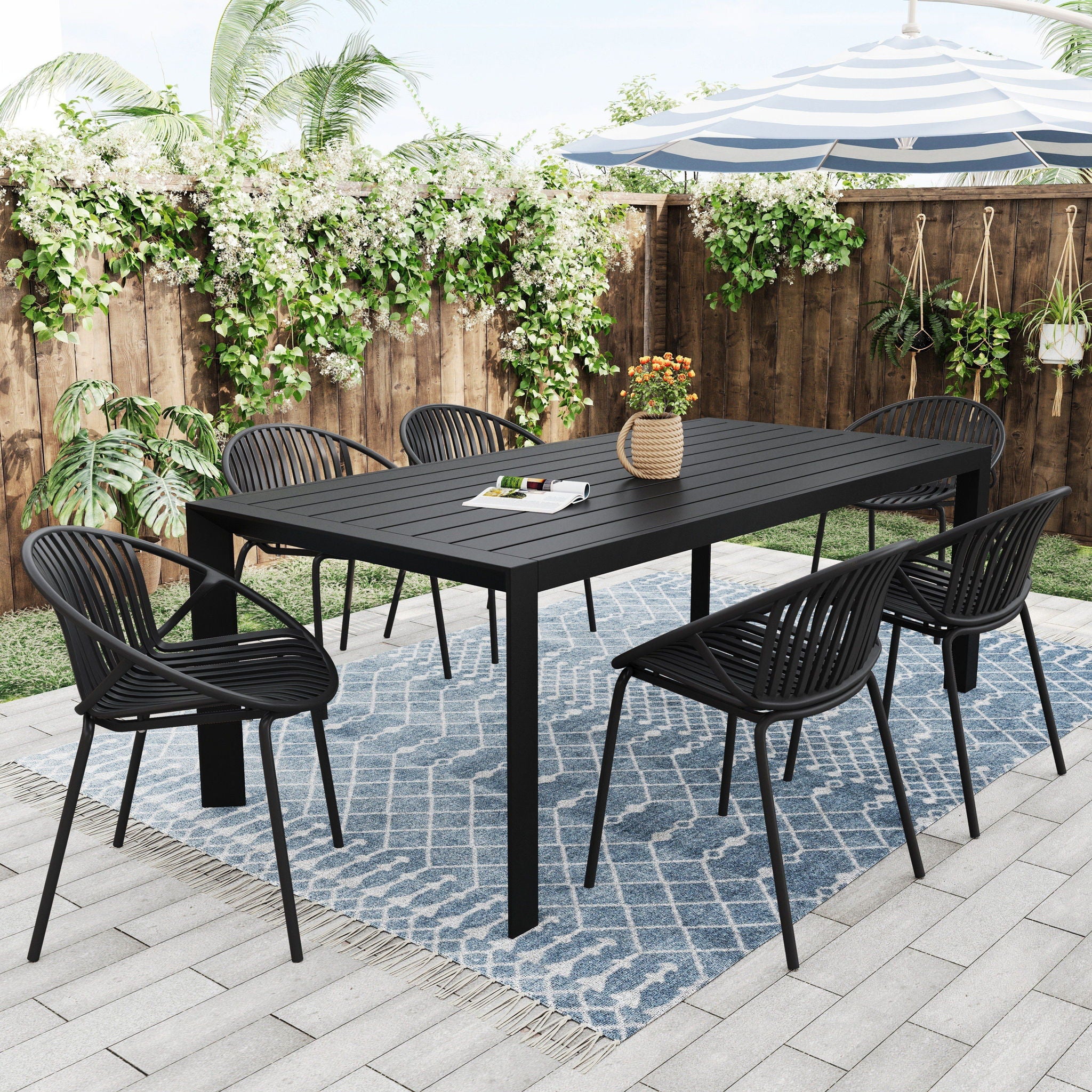 7 Piece Dining Set With Stackable Chairs - Image 11