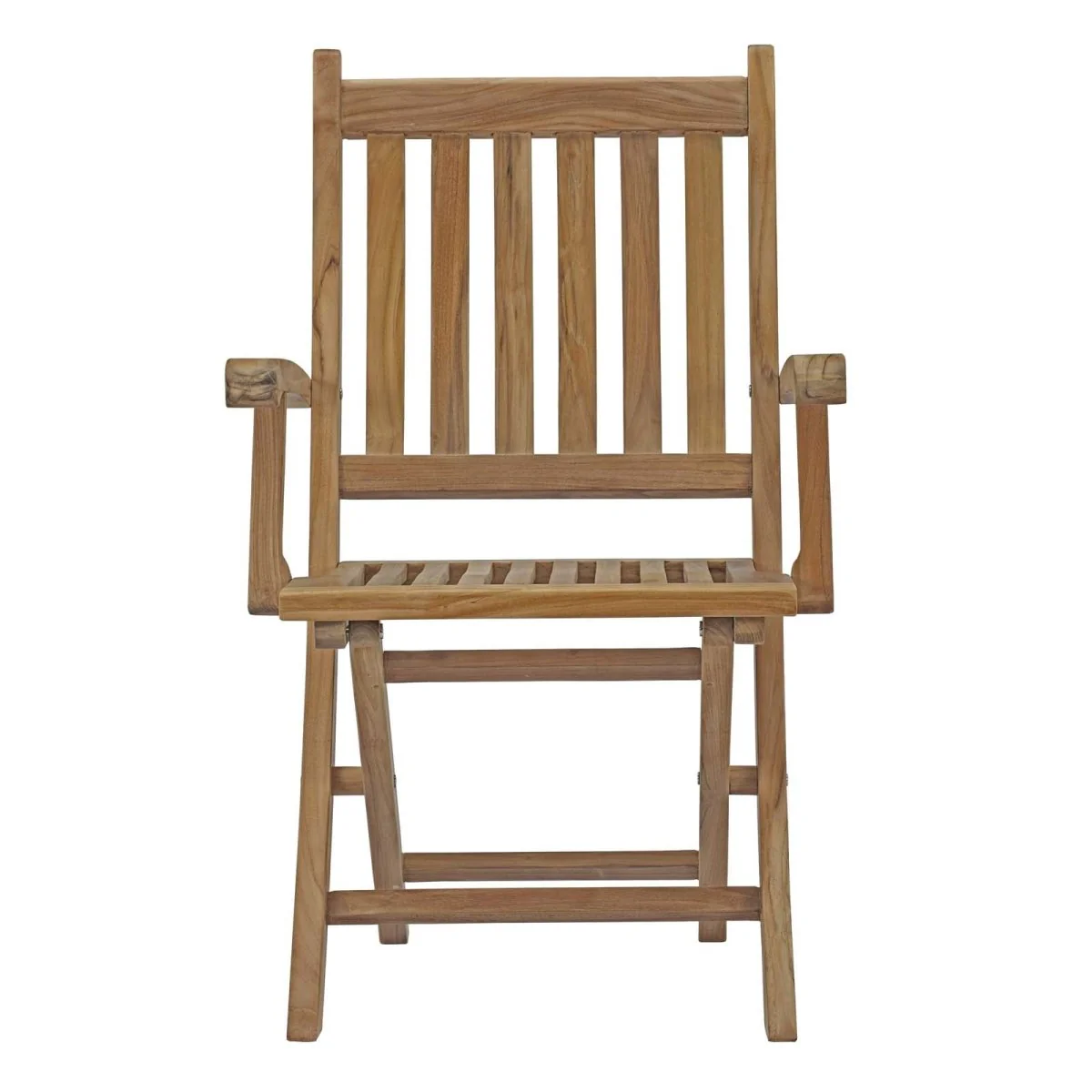 7-Piece Natural Teak Outdoor Dining Set with Folding Chairs - Image 5