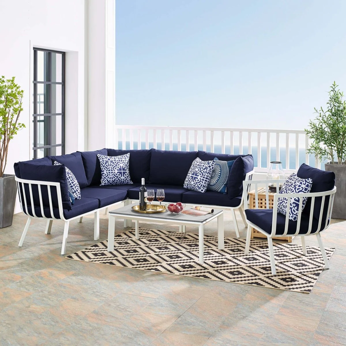 7-Piece Outdoor Aluminum Patio Seating Set - Image 34
