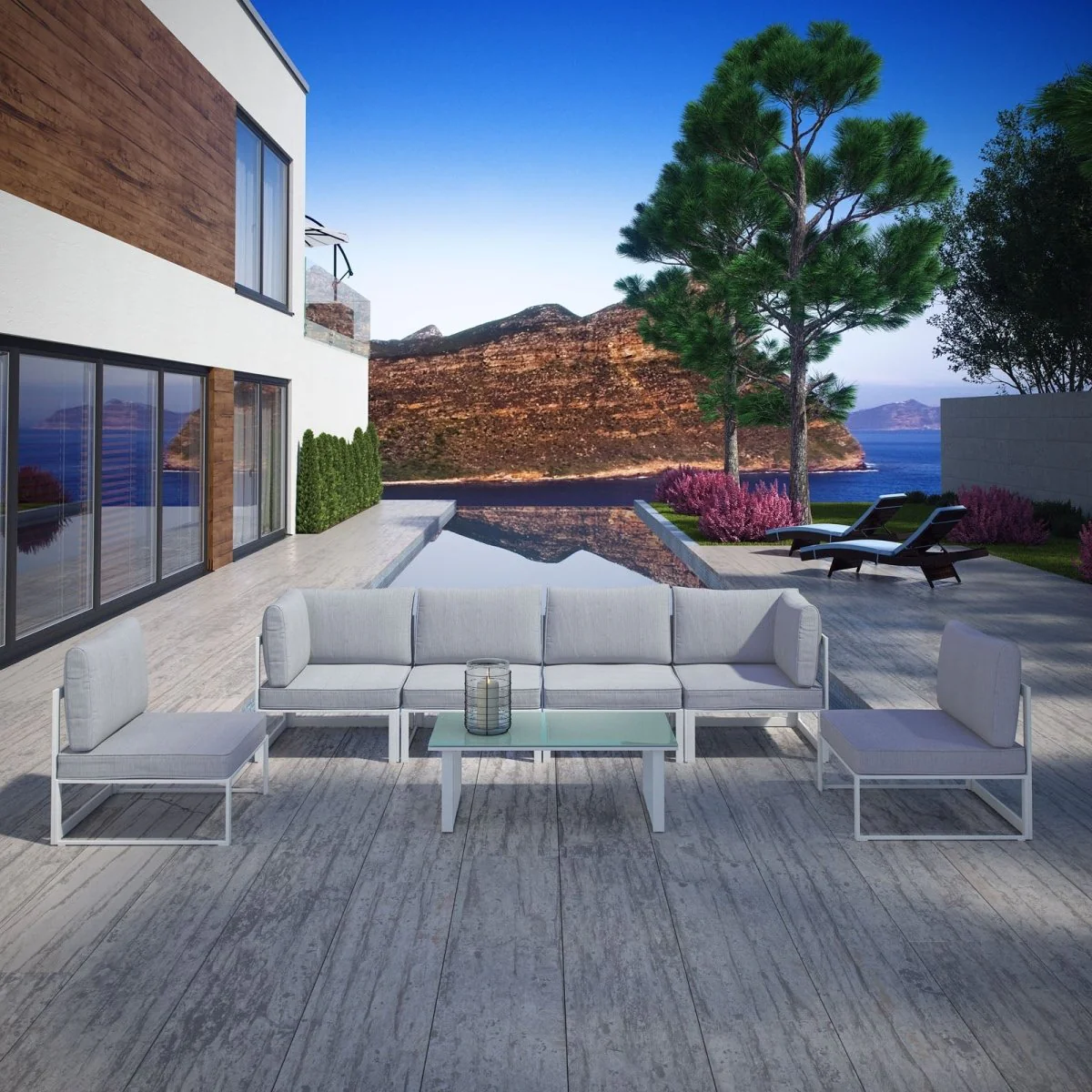7-Piece Outdoor Aluminum Patio Sectional Set - Image 5
