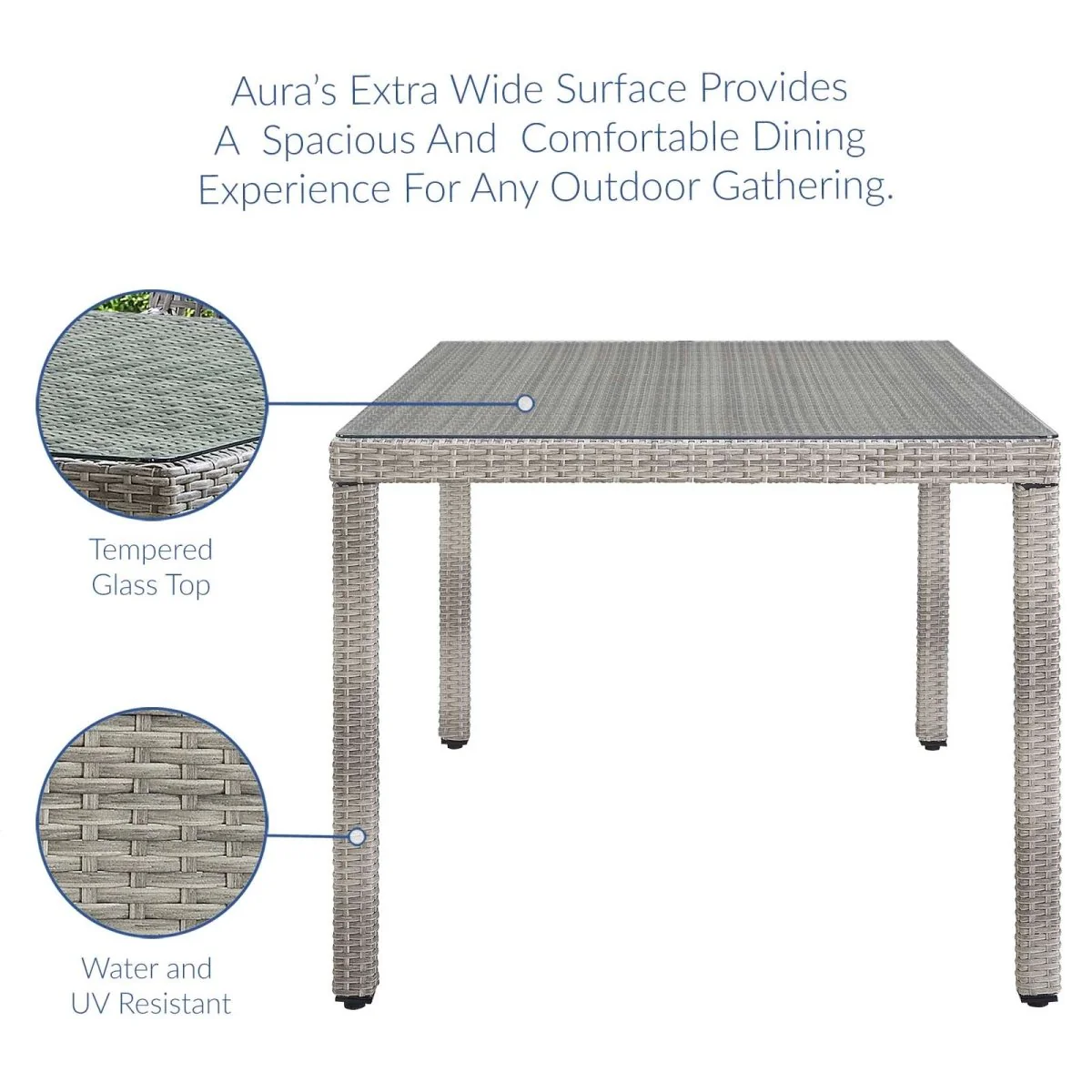 7 Piece Outdoor Patio Wicker Dining Set – Cushioned Seating with Table and Chairs - Image 12