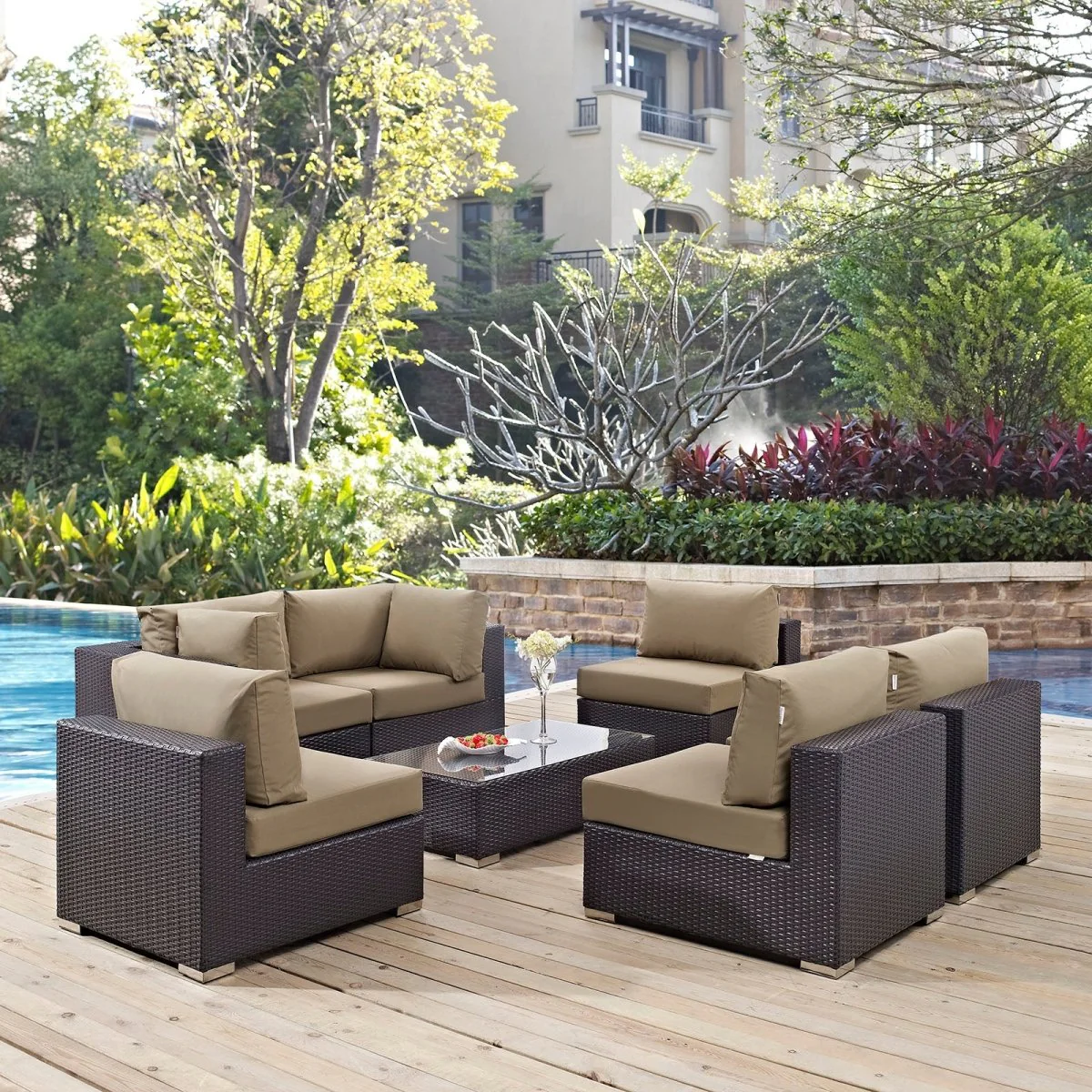 7-Piece Outdoor Woven Patio Sectional Set - Image 11
