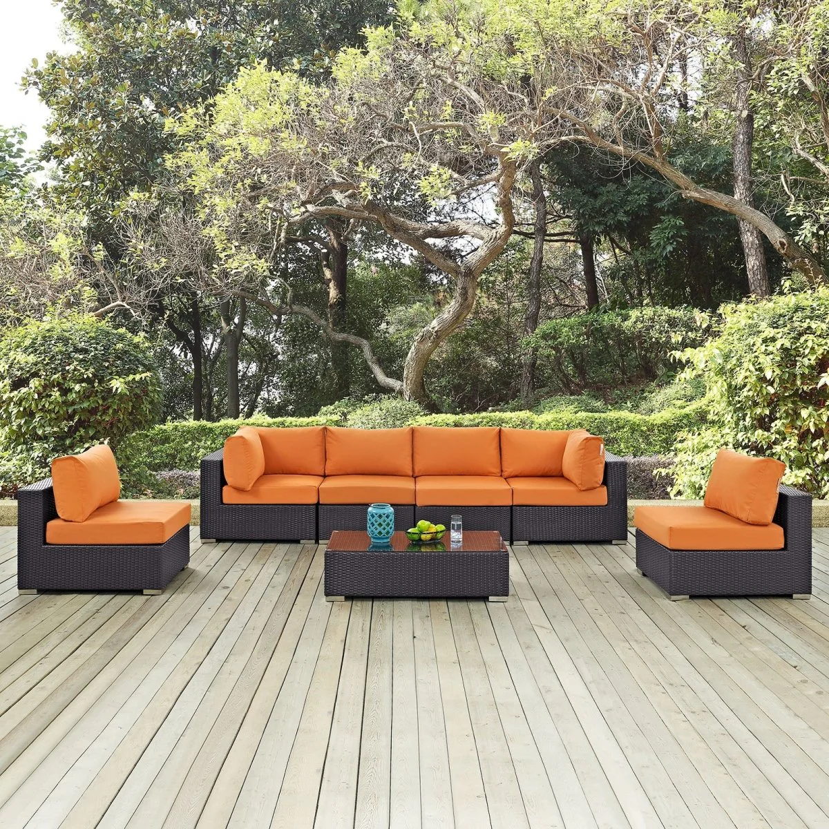 7-Piece Outdoor Woven Patio Sectional Set - Image 20