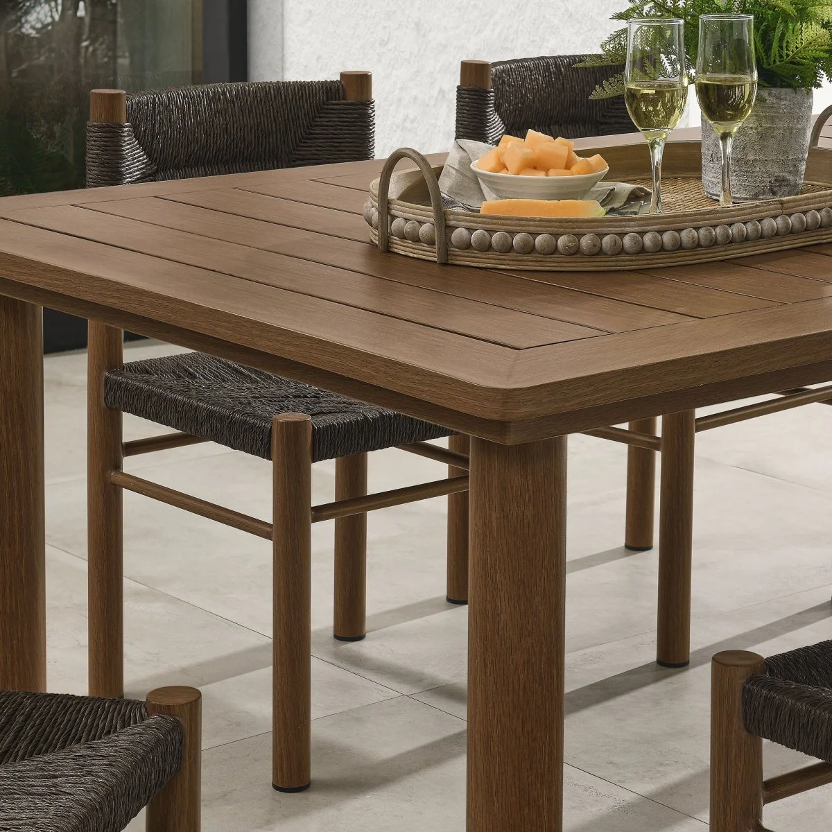 7-Piece Rattan and Aluminum Outdoor Dining Set for Patio and Garden Entertaining - Image 5
