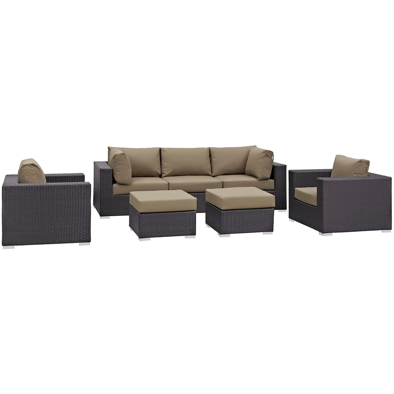 7-Piece Wicker Outdoor Patio Sectional Sofa Set for Backyard, Deck and Garden Seating - Image 9