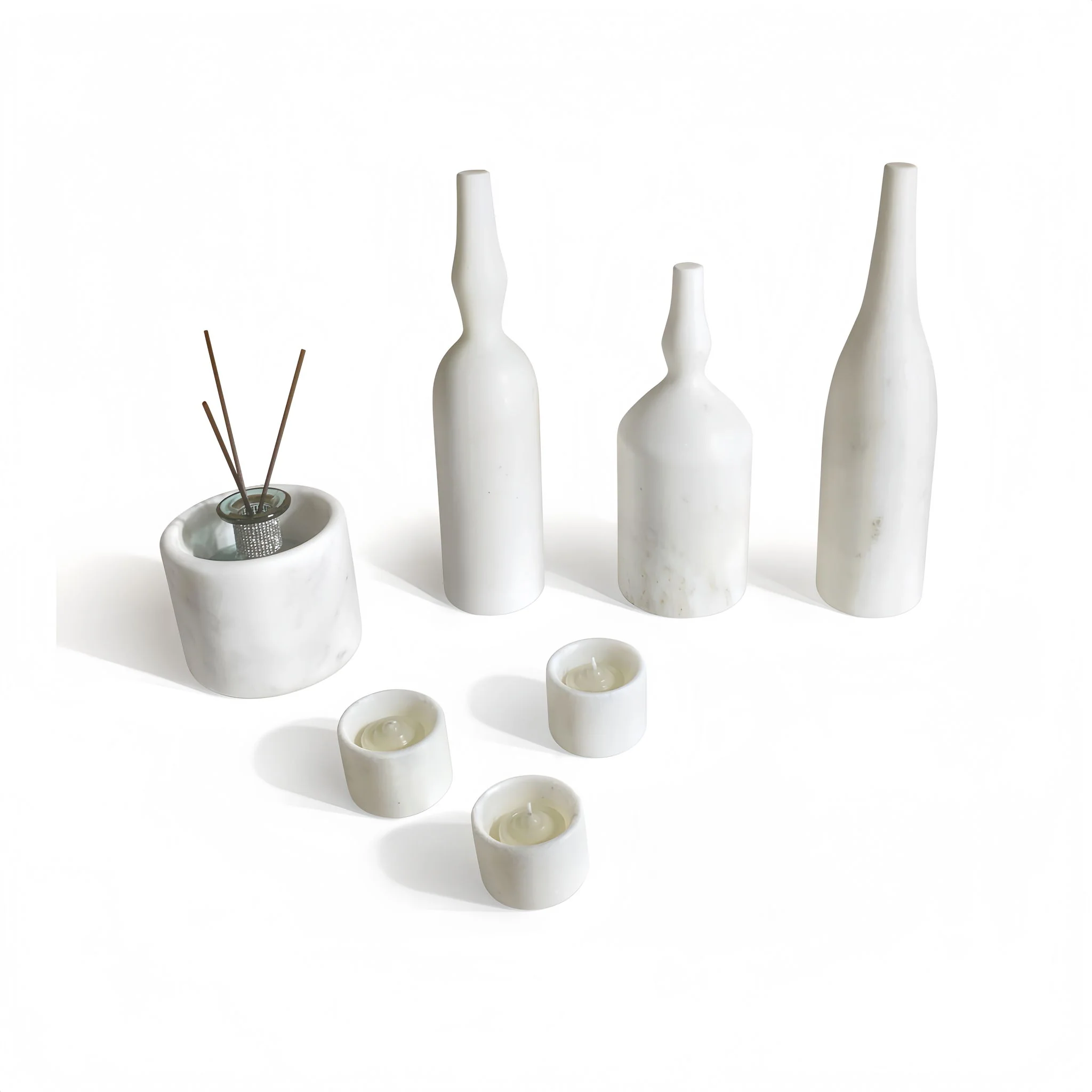 7 Pieces Luxury Natural Marble Living Room Accessories Set - Image 17