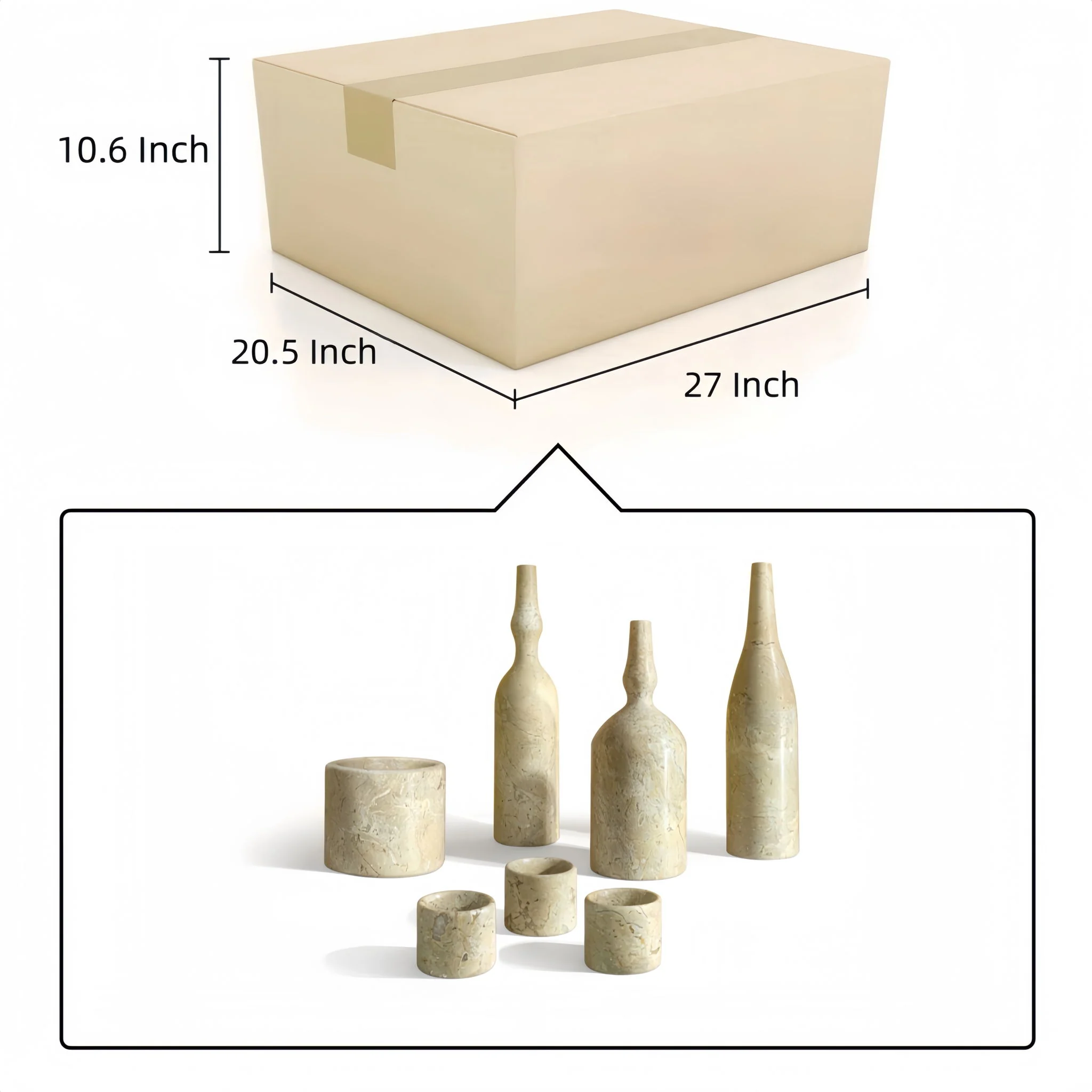 7 Pieces Luxury Natural Marble Living Room Accessories Set - Image 25